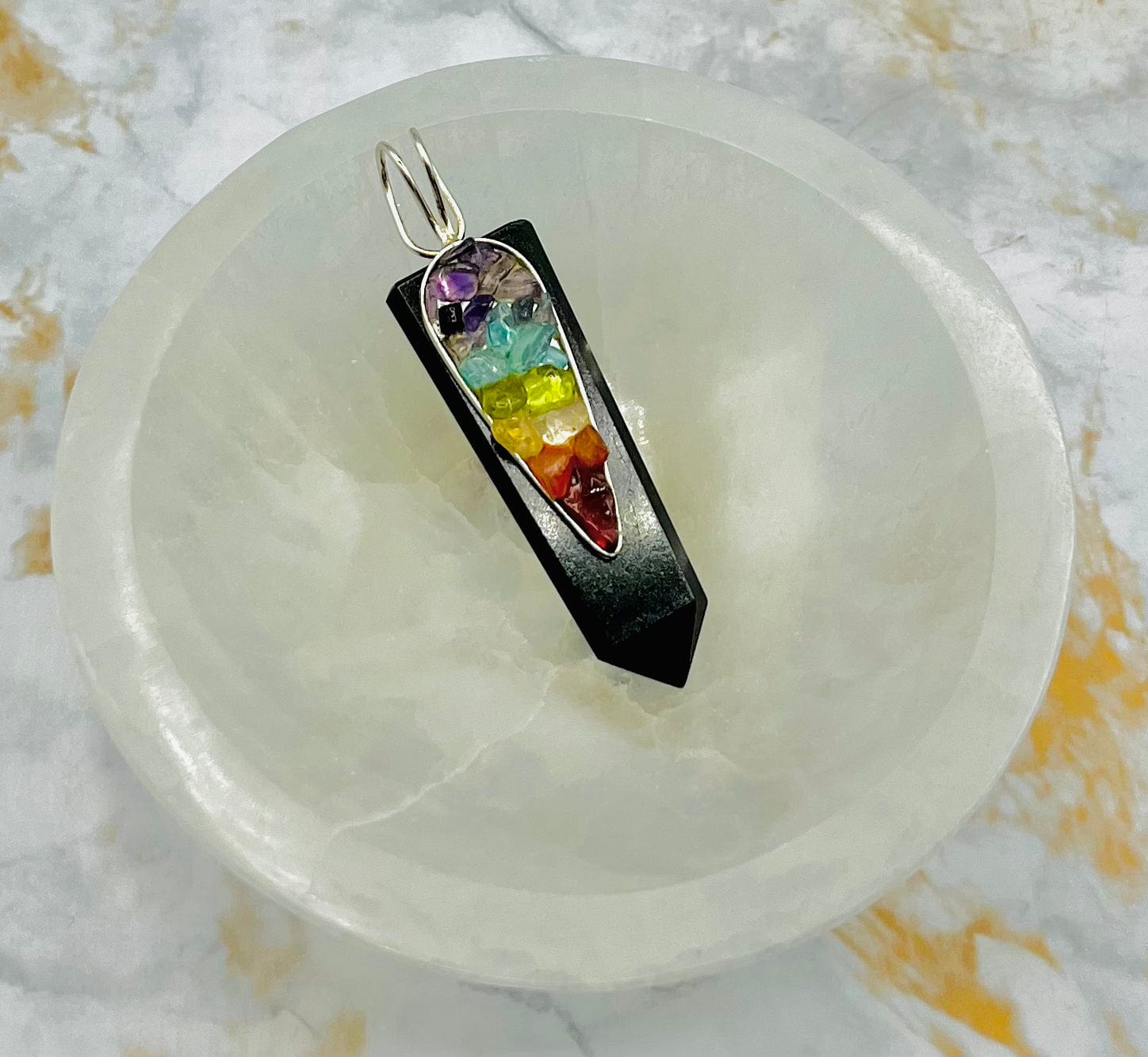 Black Onyx Chakra Pendant Necklace - Healing Stone Jewelry for Meditation, Energy Balance & Spiritual Protection | Perfect for Yoga, Reiki & Mindfulness Practice