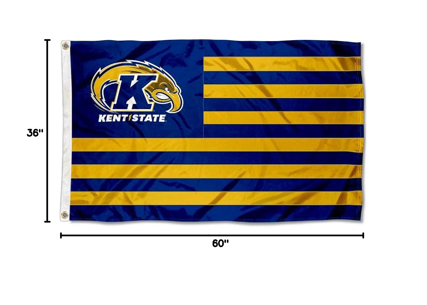 Kent State Golden Flashes American Flag - College Team Banners & USA Stripes Nation Flags for Dorm Room, Game Day & Tailgate Decor