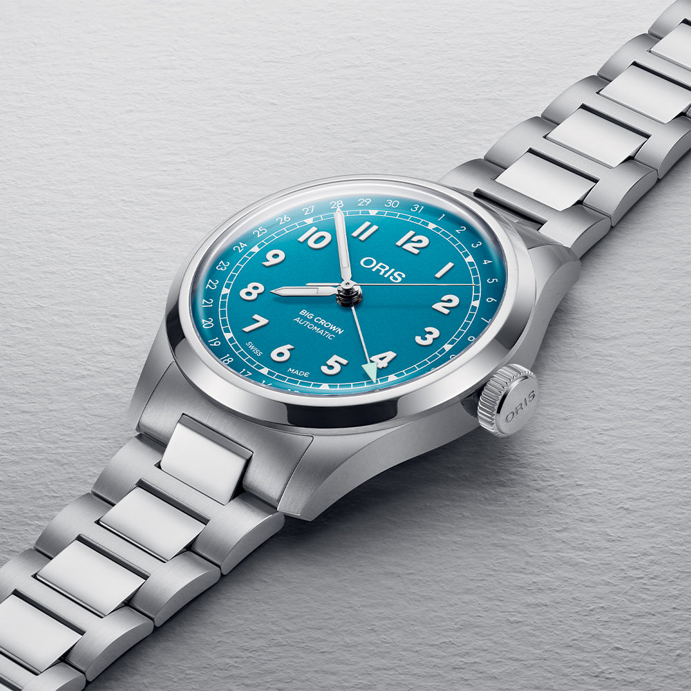 Big Crown Pointer Date 40mm Blue Dial Stainless Steel Bracelet Watch - Perfect for Business, Casual & Outdoor Activities