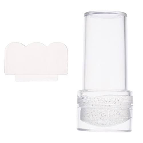 Beaupretty 2 Sets Clear Silicone Nail Art Stampers with Lids - Transparent Visible Soft Head Manicure Stamping Tool for Professional Salon & DIY Nail Art - Perfect for Home Use, Nail Salons, and Gift Giving