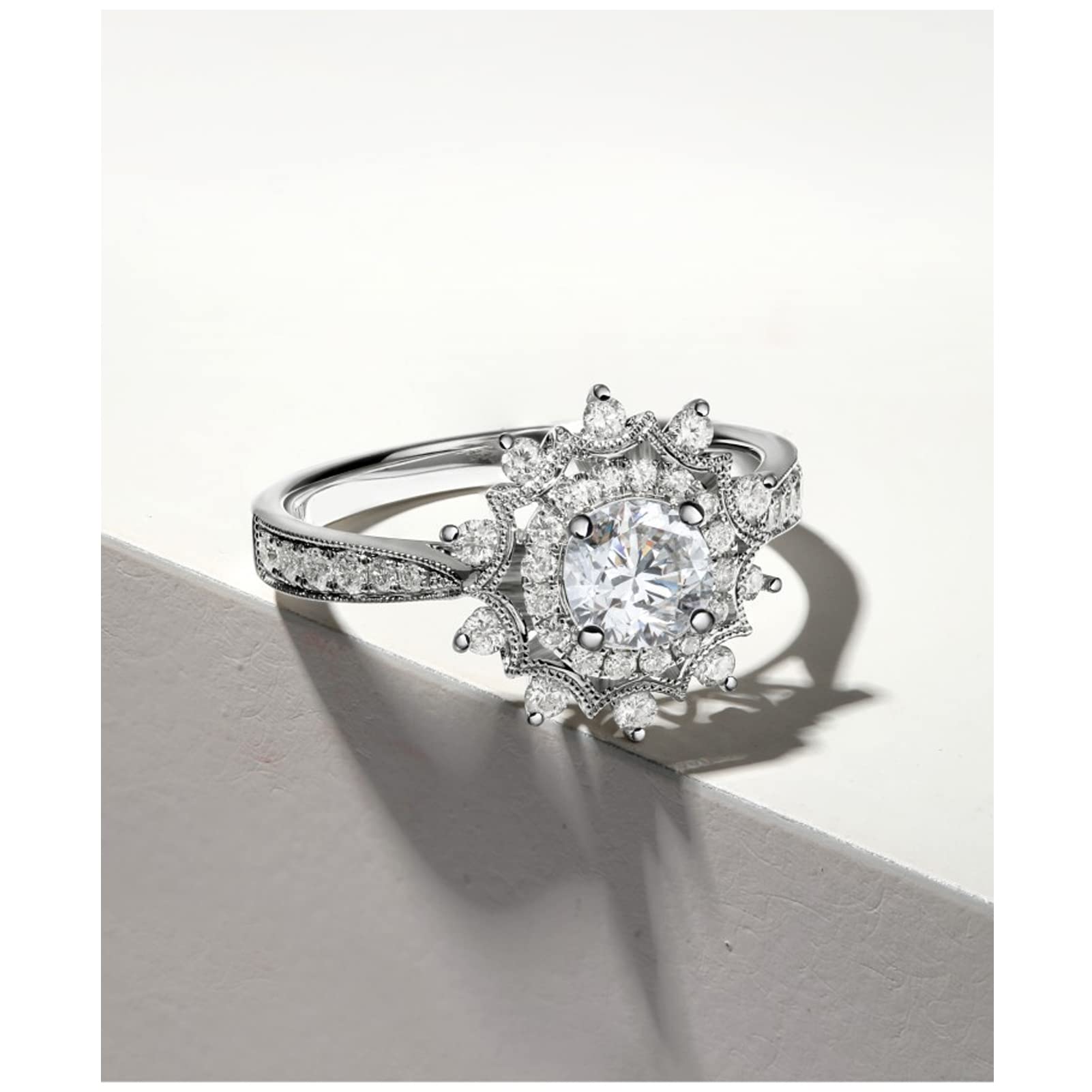 Matching Couple Rings - 925 Sterling Silver White Gold Plated Wedding Bands for Women & Men, Titanium Engagement Rings - Perfect for Anniversaries, Proposals & Romantic Gifts