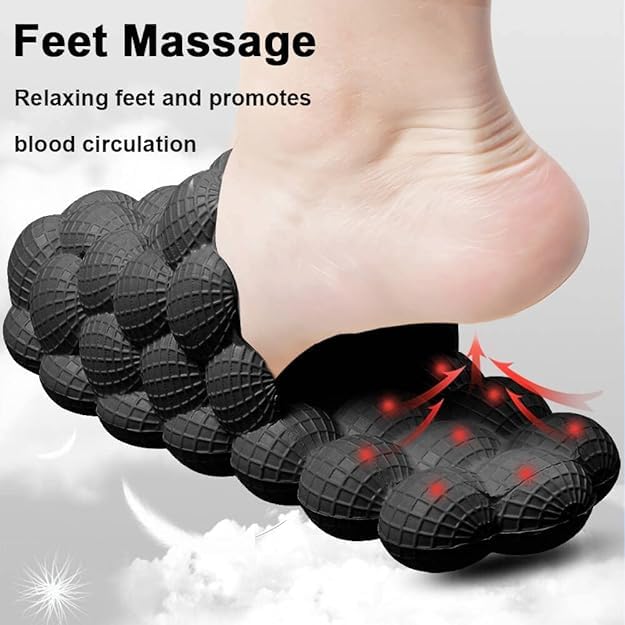 Bubble Slides Massage Slippers for Women & Men - Non-Slip Spa & Gym Slippers with Soft Pillow Support - Stress Relief & Foot Relaxation - Perfect for Home, Spa, Yoga, and Post-Workout Recovery