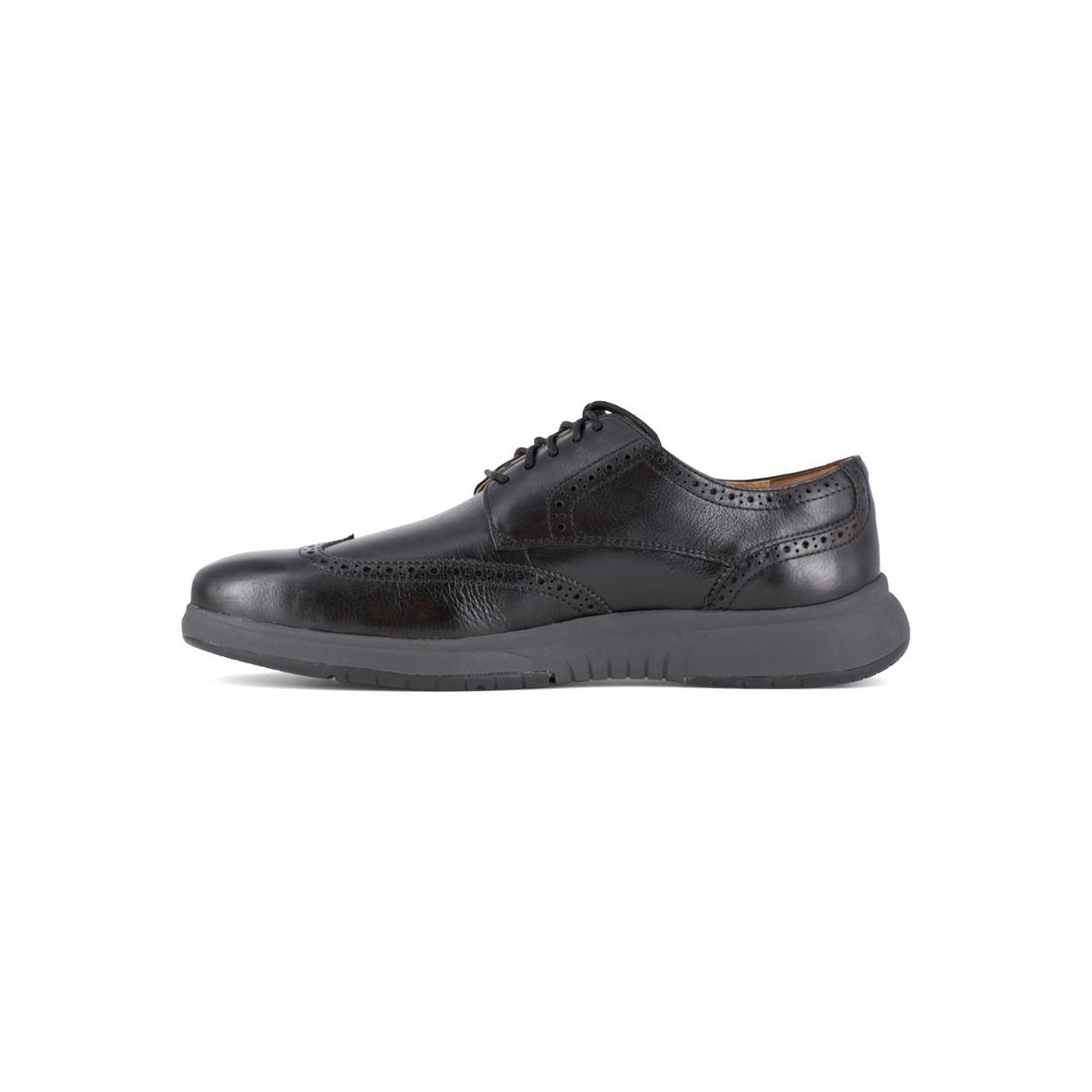 Flair Work Steel Toe Wingtip Oxford Work Shoes for Men - Black Safety Toe Dress Shoes for Business Casual & Office Wear - Comfortable & Durable Work Boots for Construction, Warehouse & Industrial Jobs