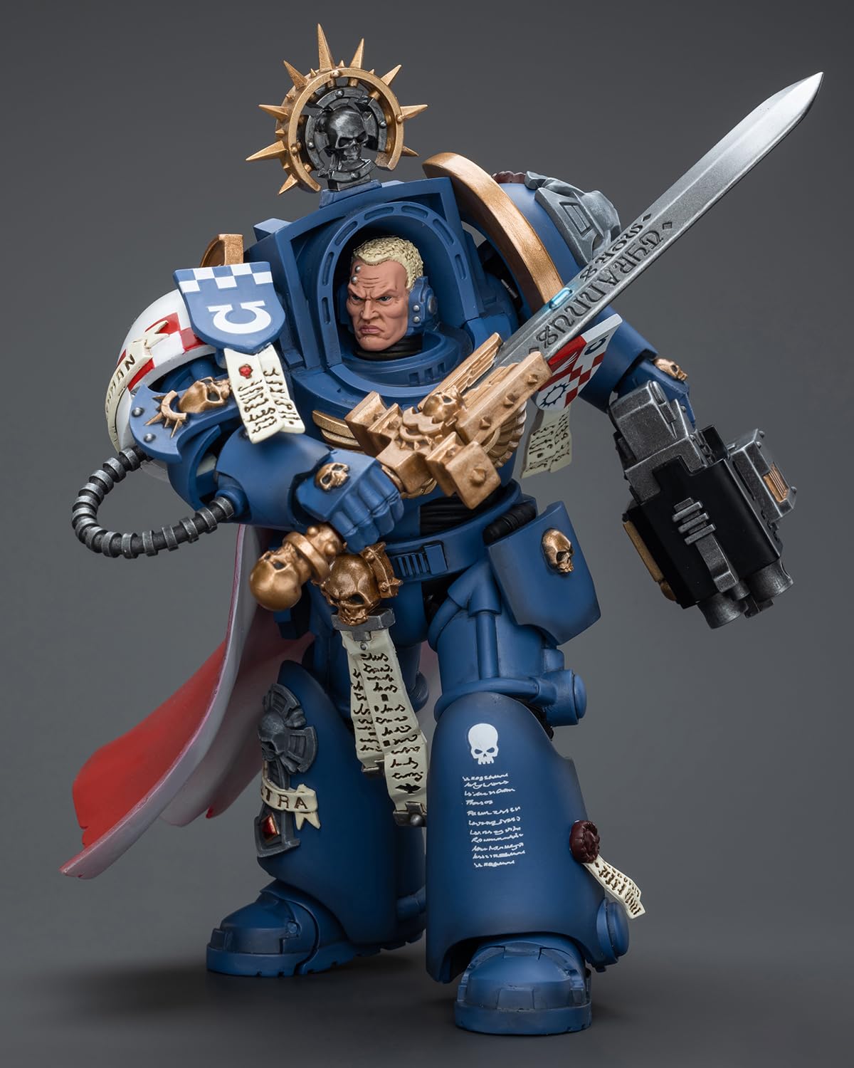 Pipigirl JoyToy Warhammer 40K Licensed 1:18 Scale Ultramarines Terminator Captain Severus Agemman Action Figure - 5.62 Inch Highly Detailed Collectible Model Kit for Tabletop Gaming & Display