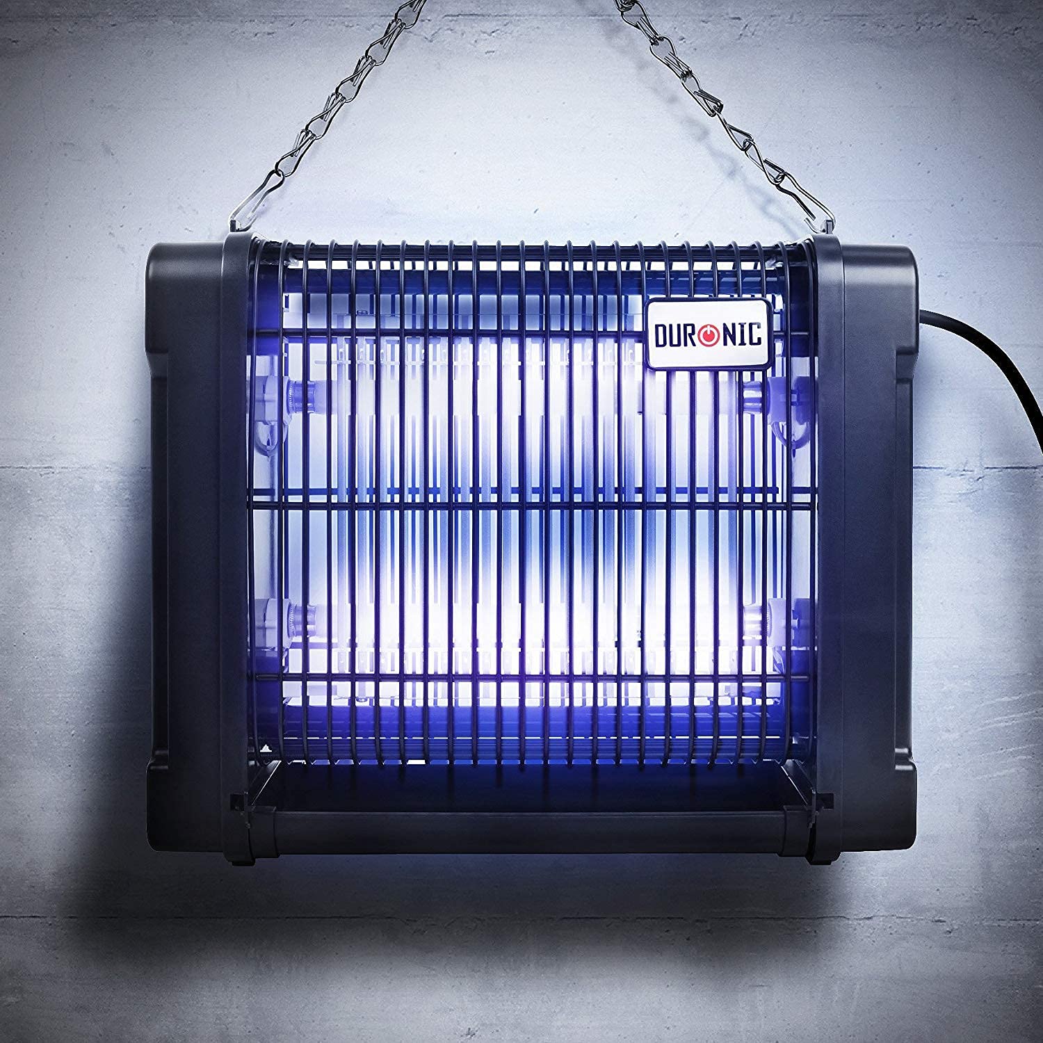 Duronic FK8412 UV Light Fly Killer - Electric Mosquito Zapper for Indoor Pest Control | 12W Ultra Violet Insect Trap with 2x 6W Bulbs | Wall or Ceiling Mountable | Compact & Slim Design - Perfect for Bedrooms, Kitchens, and Patios