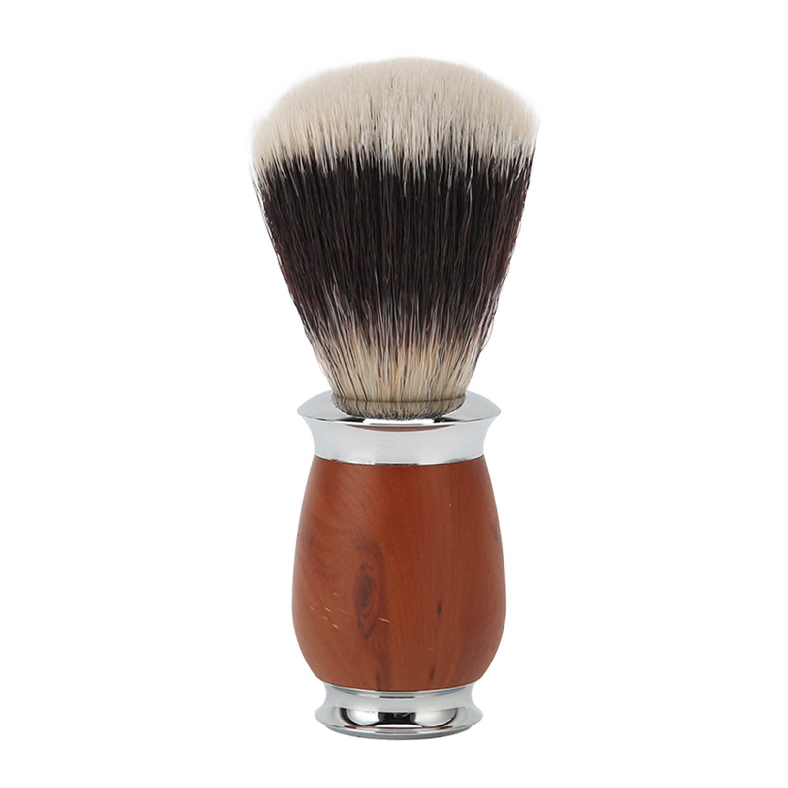 Premium Nylon Men's Shaving Brush with Wooden Handle - Soft Bristles for Beard & Facial Hair Care - Portable Barber Shop & Home Grooming Tool for Smooth Shaving Experience