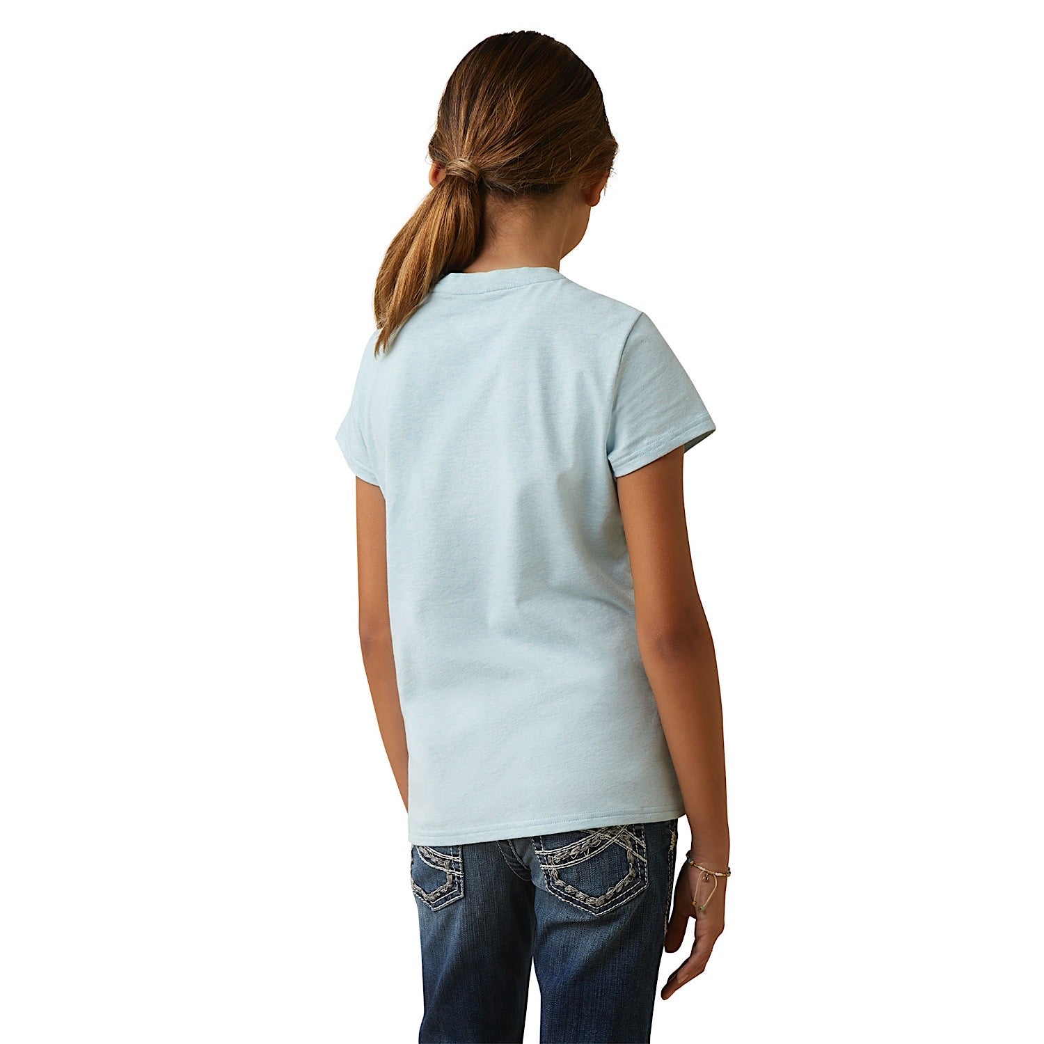 Ariat Youth Time to Show Short Sleeve T-Shirt - Heather Mosaic Blue - Perfect for Horse Shows, Rodeos & Casual Wear
