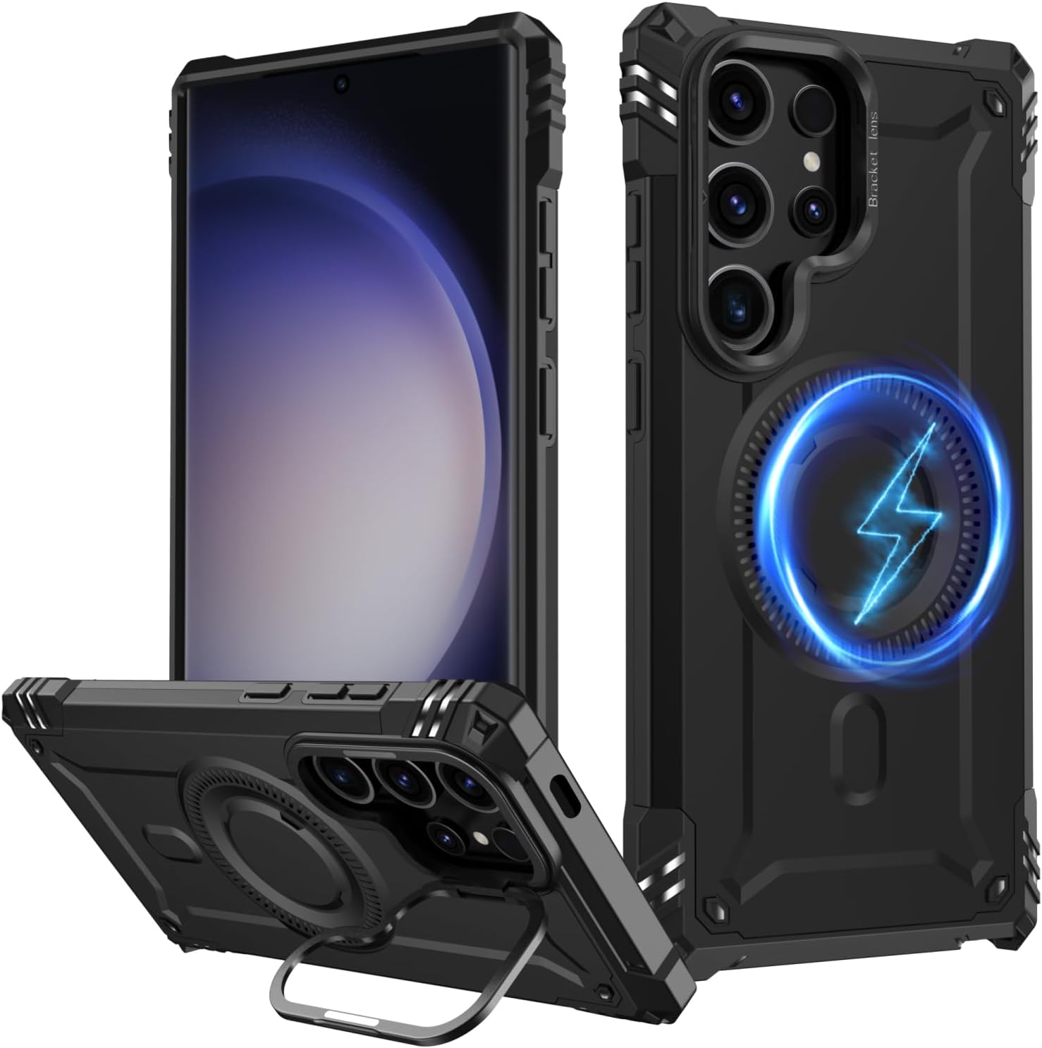 Samsung Galaxy S25 Plus Rugged Military Grade Shockproof Case - Heavy Duty Protection for Outdoor, Work & Extreme Sports (Black)