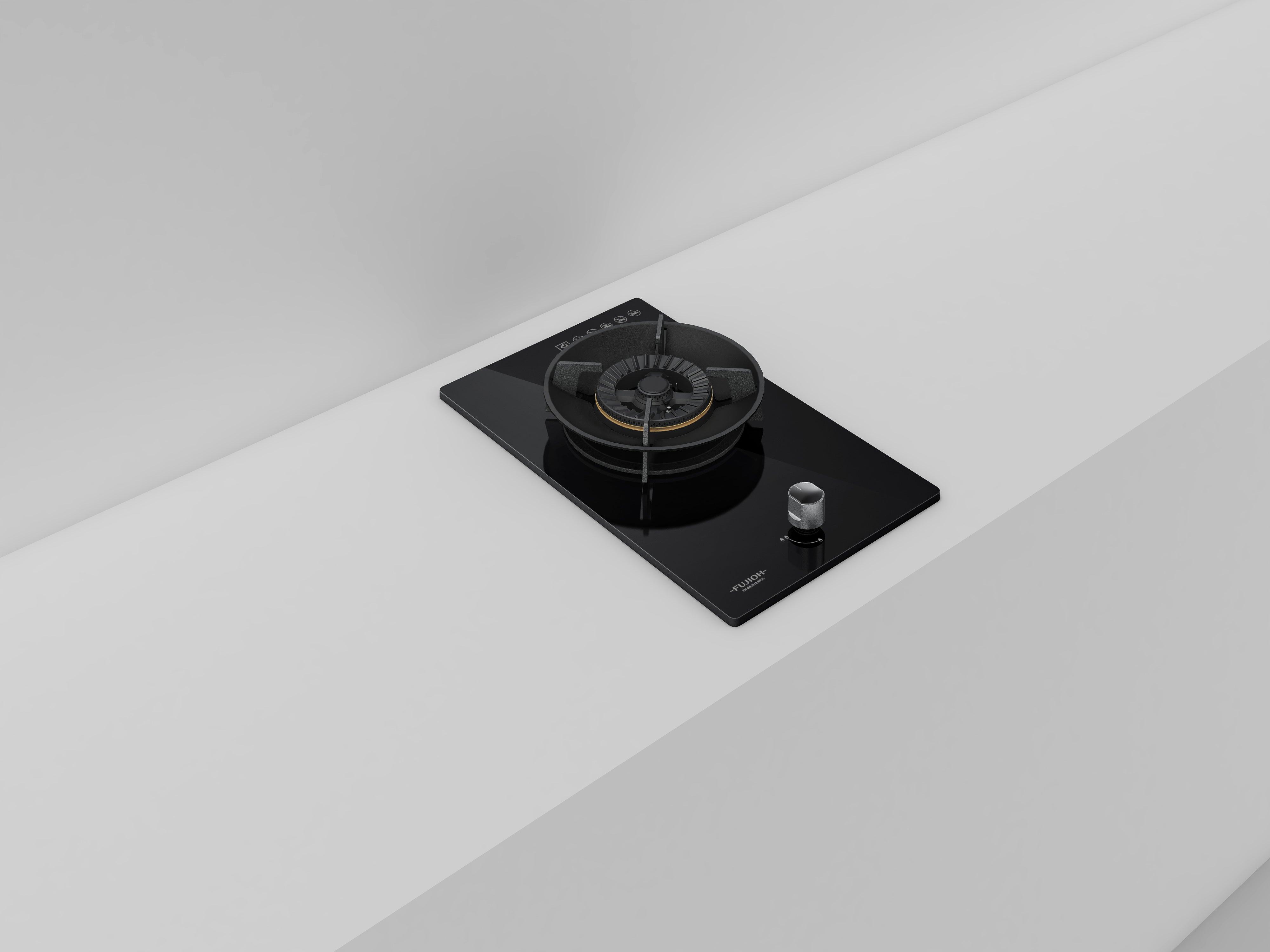 FH GS2515 SVGL TG 1-Burner Domino Gas Hob - Compact & Efficient for Small Kitchens, Camping, and Outdoor Cooking