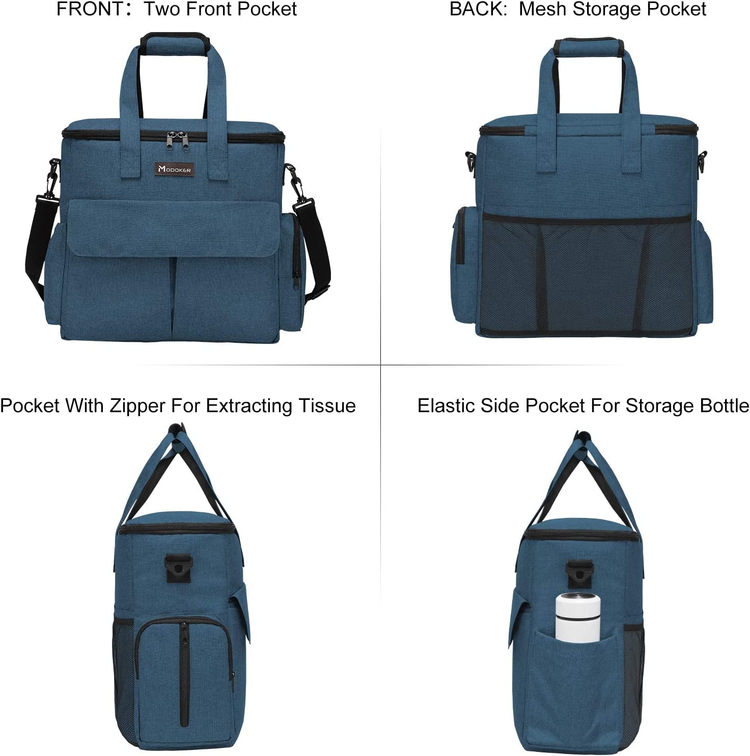 Premium Dog & Cat Travel Bag - Airline Approved Pet Carrier Tote with Multi-Function Pockets, 2 Food Containers, 2 Collapsible Bowls & Feeding Mat (Blue) - Perfect for Weekend Trips, Air Travel & Outdoor Adventures