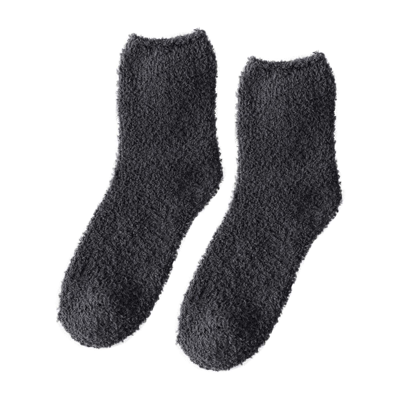Women's Thick Warm Coral Fleece Socks for Indoor & Outdoor Use - Cozy Non-Slip House Socks for Winter, Home, Office & Travel
