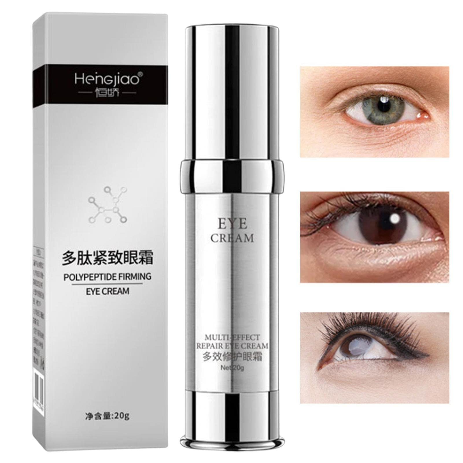 Anti-Aging Eye Cream with Polypeptides - 20g Revitalizing Eye Moisturizer Reduces Puffiness, Dark Circles & Crow's Feet | Firming Treatment for Under Eyes | Perfect for Nighttime Skincare Routine & Travel