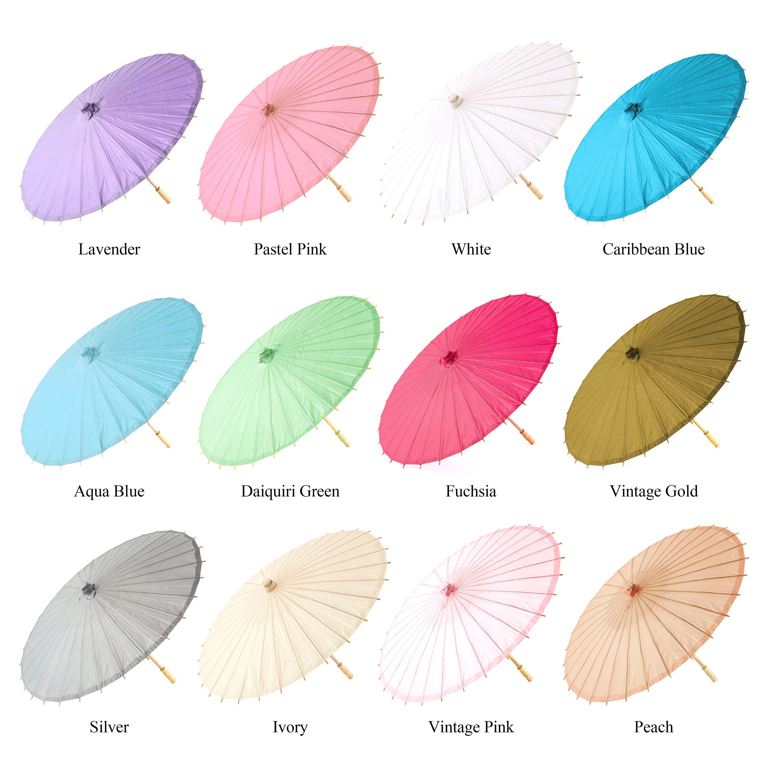 Weddingstar White Paper Parasol with Bamboo Boning - Elegant Wedding Decor, Photo Prop & Outdoor Ceremony Accessory
