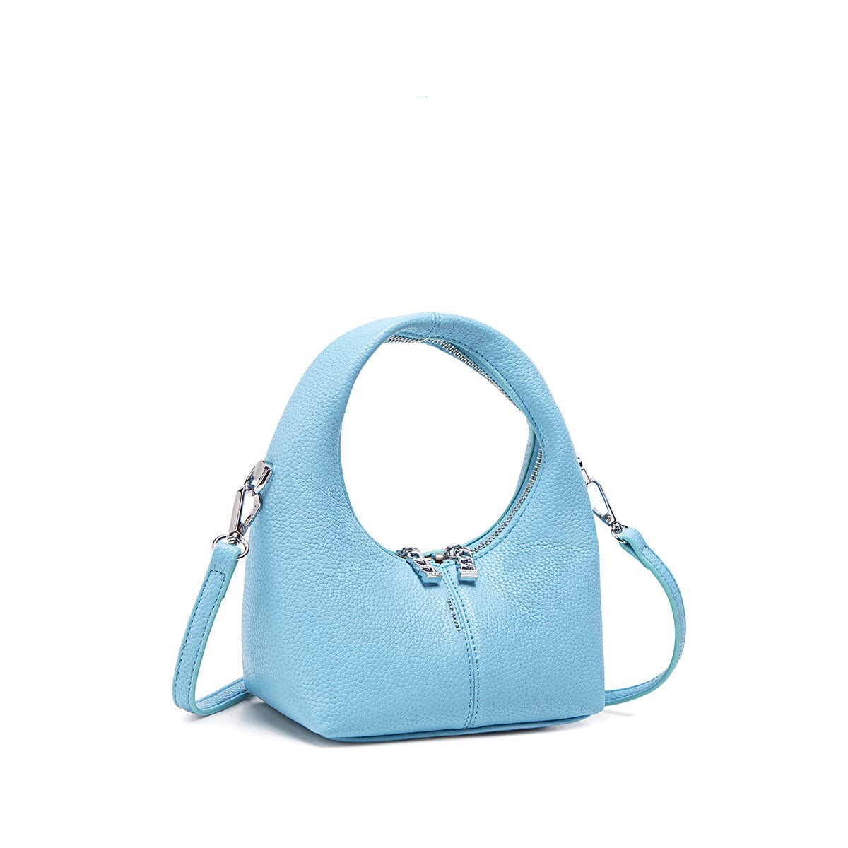 Vegan Leather Crossbody Bag for Women - Light Blue Pebbled Circle Purse | Perfect for Casual Outings, Travel & Everyday Use