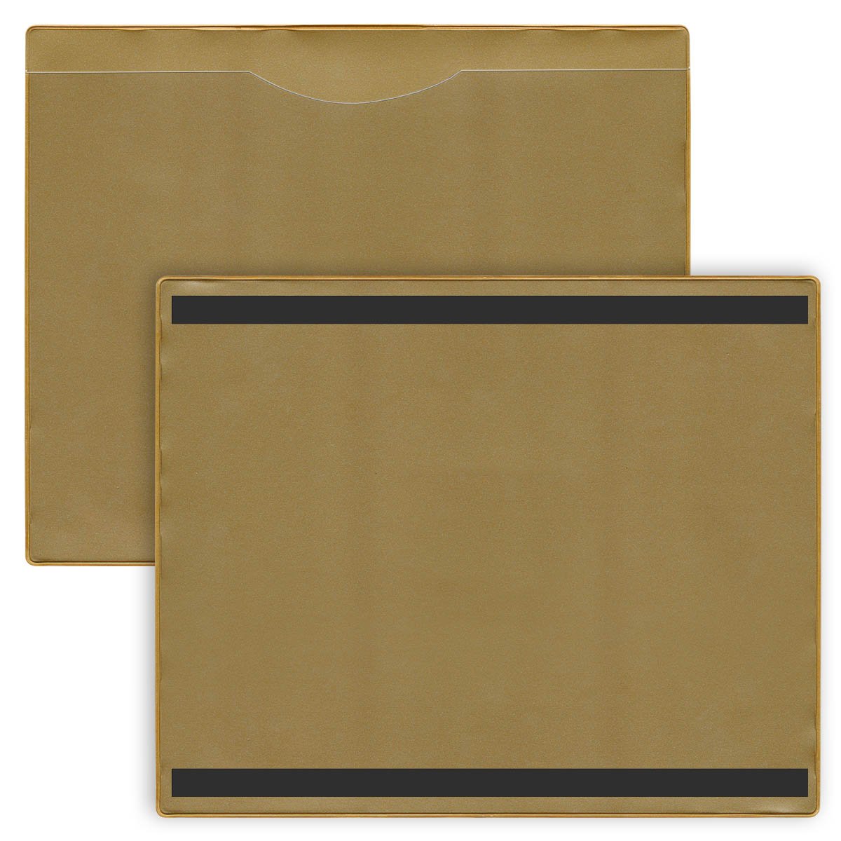 StoreSMART Heavy Duty Magnetic File Jackets - 50-Pack with Gold Plastic Back & Clear Plastic Front (FJ85PQGOLDM-50) - Perfect for Office Organization, Document Storage, and Business Filing Systems