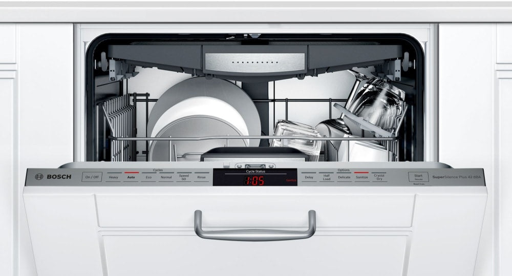 BOSCH SHVM78Z53N 800 Series 24 Inch Fully Integrated Dishwasher Panel Ready - Stainless Steel Interior, Ultra Quiet Operation for Modern Kitchens