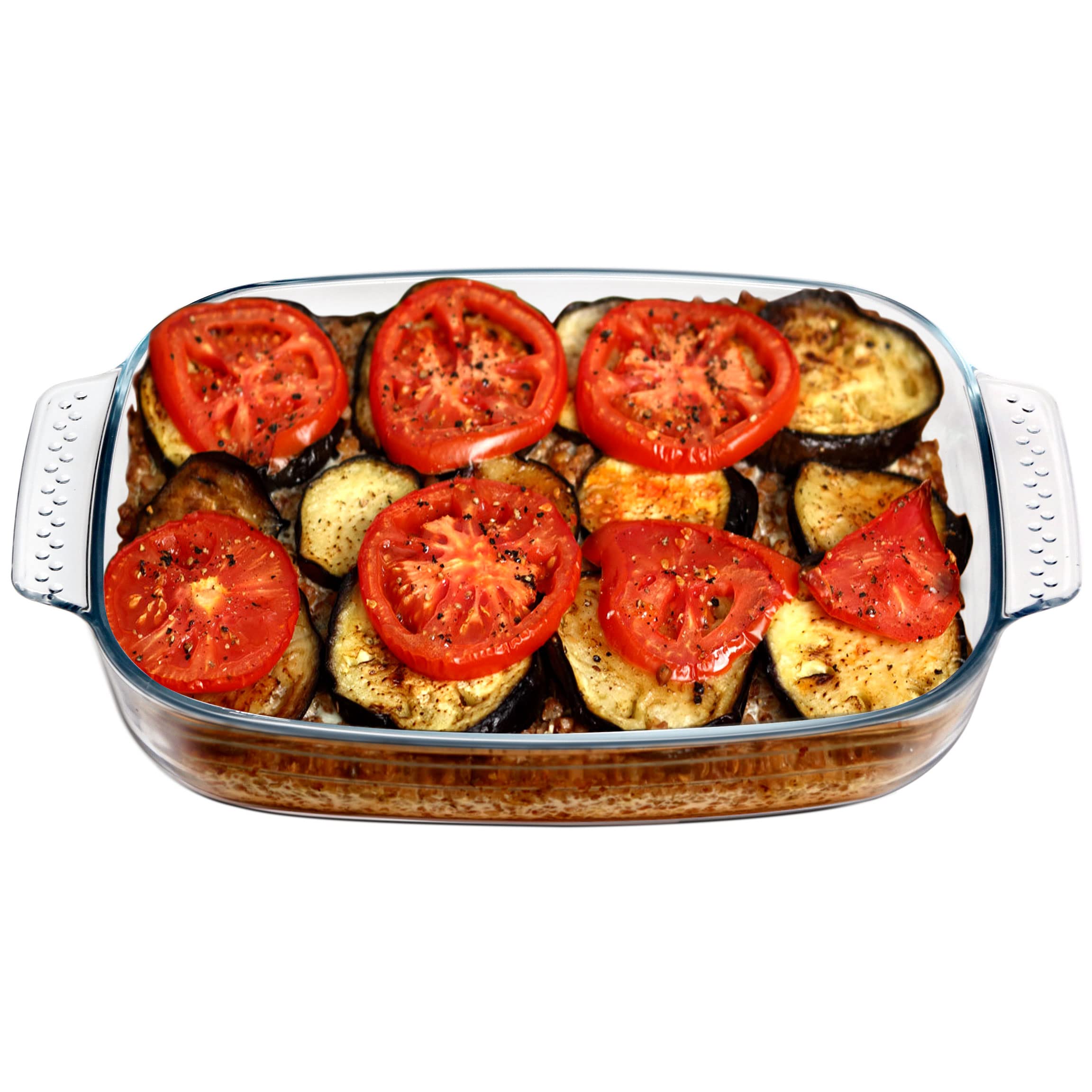 1.8 Quart Clear Glass Baking Dish - Oven Safe Rectangular Pan for Casseroles & Baking