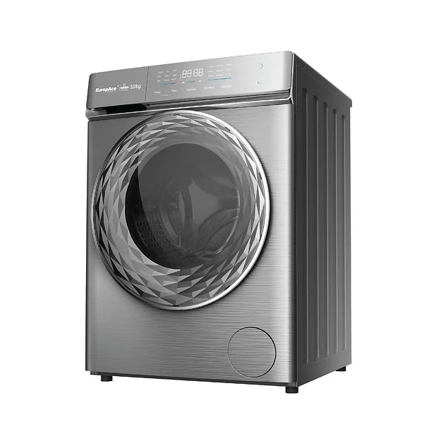 EuropAce EFW 9102Y 10kg Front Load Washer & EDY8801YWH Heat Pump Dryer Combo - Energy Efficient Laundry Set for Apartments & Small Homes