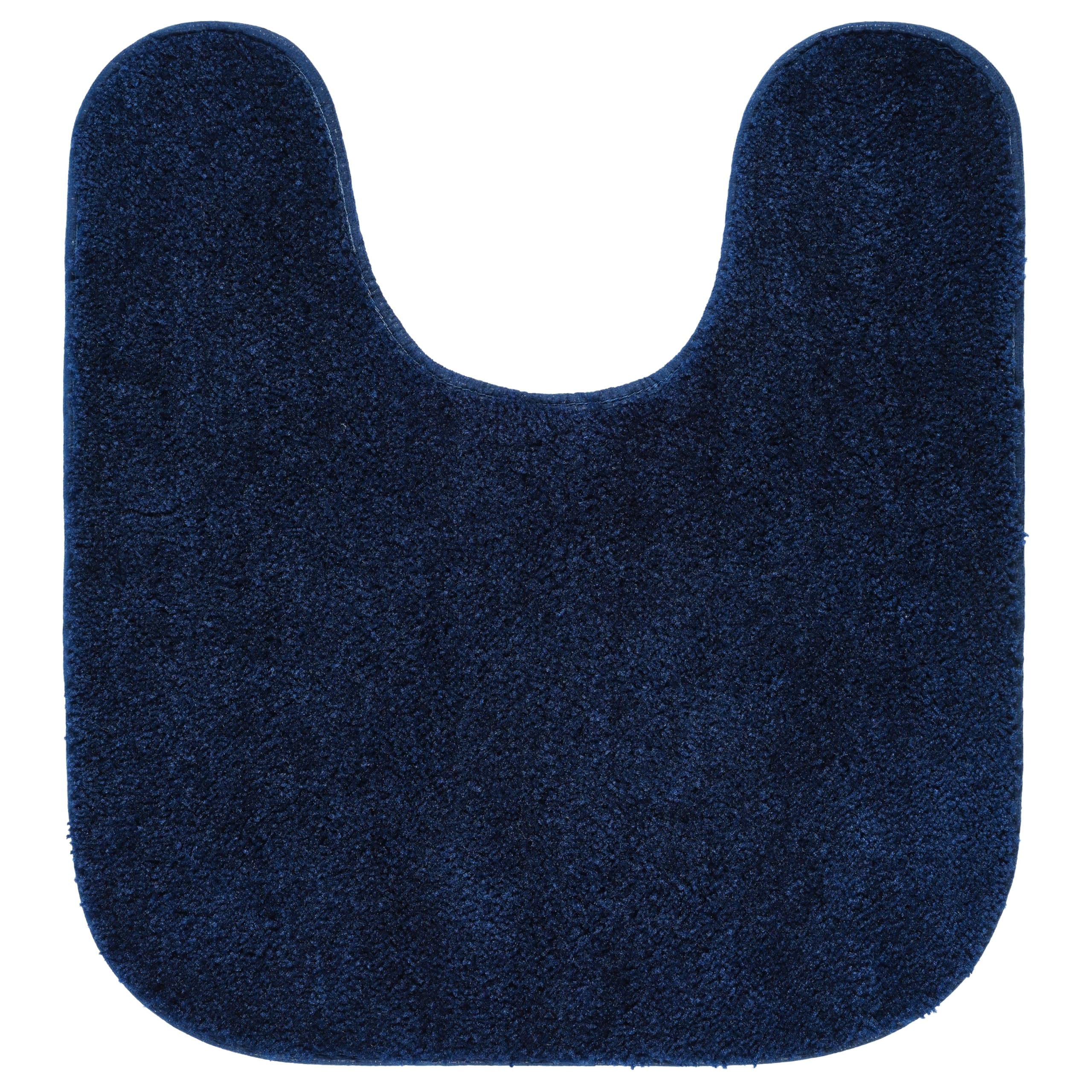 Garland Rug Traditional Nylon Washable Navy 5-Piece Bathroom Rug Set - Soft, Absorbent & Stylish Non-Slip Mats with Lid & Contour - Perfect for Bathroom, Shower & Vanity Areas