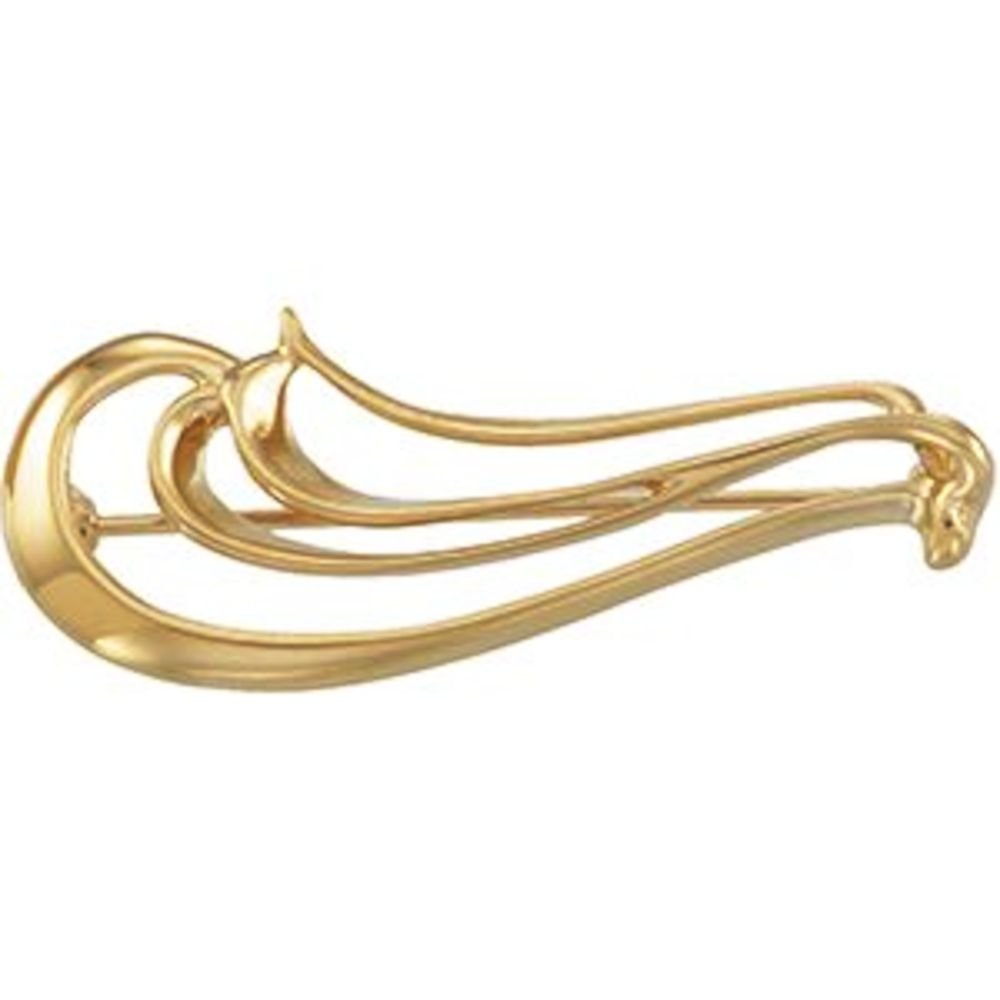 14k Yellow Gold Fashion Brooch for Women - Elegant Bonyak Jewelry Pin for Blazers, Dresses & Special Occasions