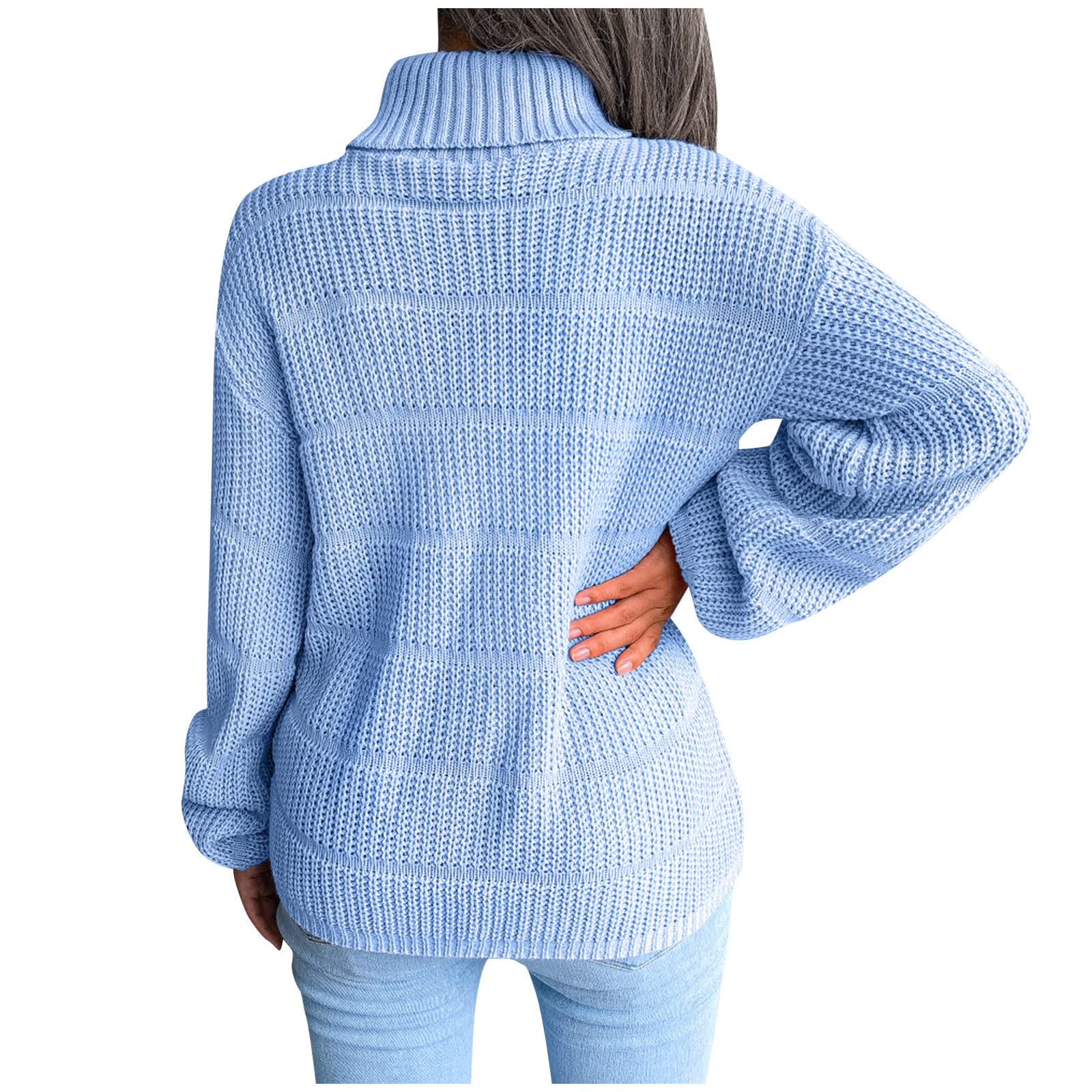 Women's Oversized Turtleneck Sweater - Soft Waffle Knit Pullover Long Sleeve Crewneck Tunic Top for Fall & Winter | Cozy Casual Wear, Office Outfits, Date Night Fashion