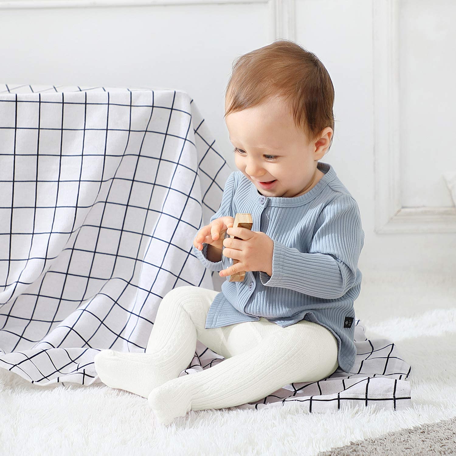 Zando Baby Girls Tights - Soft Cotton Seamless Leggings for Toddlers & Infants - Warm Knit Socks & Stockings for Newborns - Perfect for Playtime, Daycare and Winter Outfits