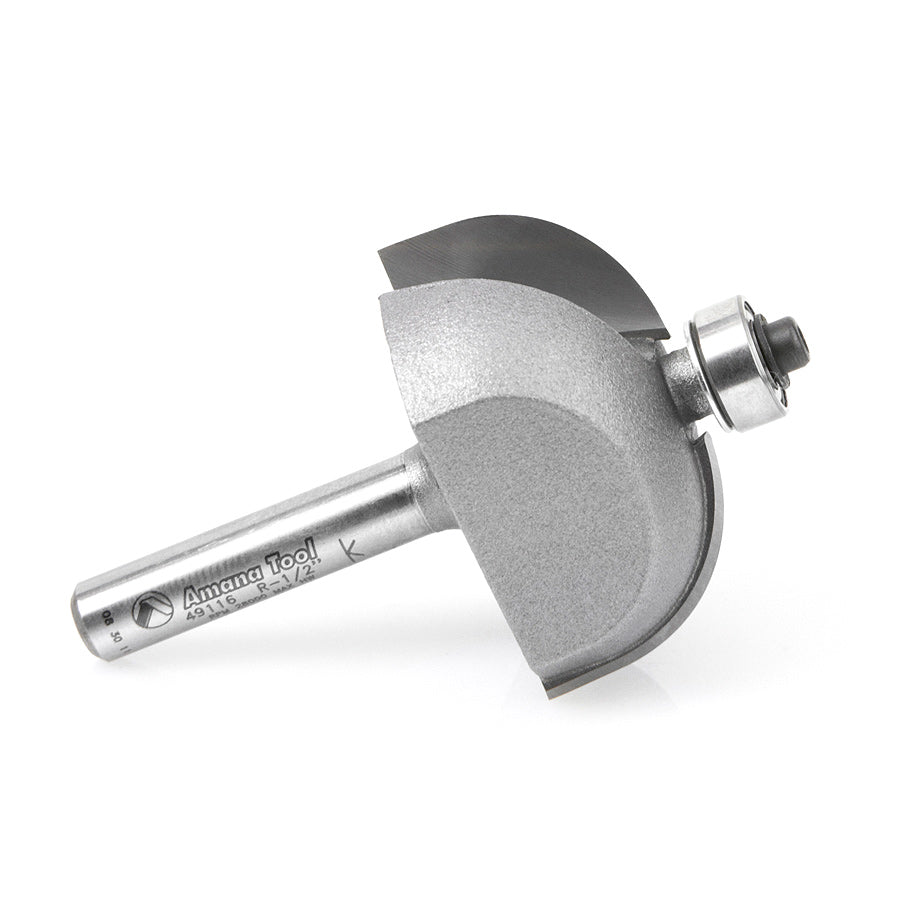 Amana 49116 Cove Bit with 1/2 Radius & 1/4 Shank - Premium Router Bit for Woodworking, Cabinetry & DIY Projects