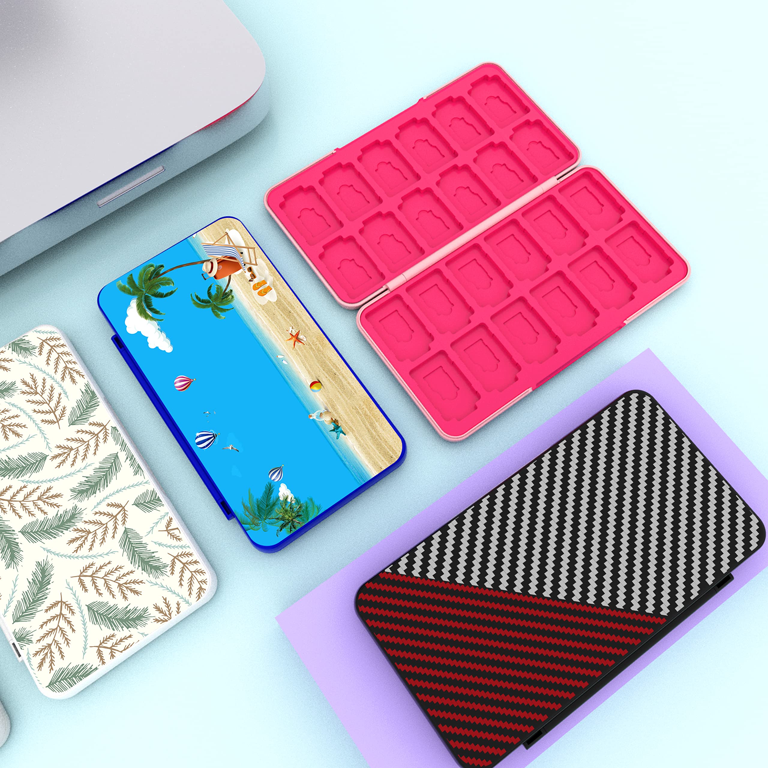 Nintendo Switch Game Card Case - 24 Slots Storage Holder for Switch & Switch OLED Games & Micro SD Cards | Soft Lined Interior with Magnetic Closure | Portable Travel Organizer for Gamers