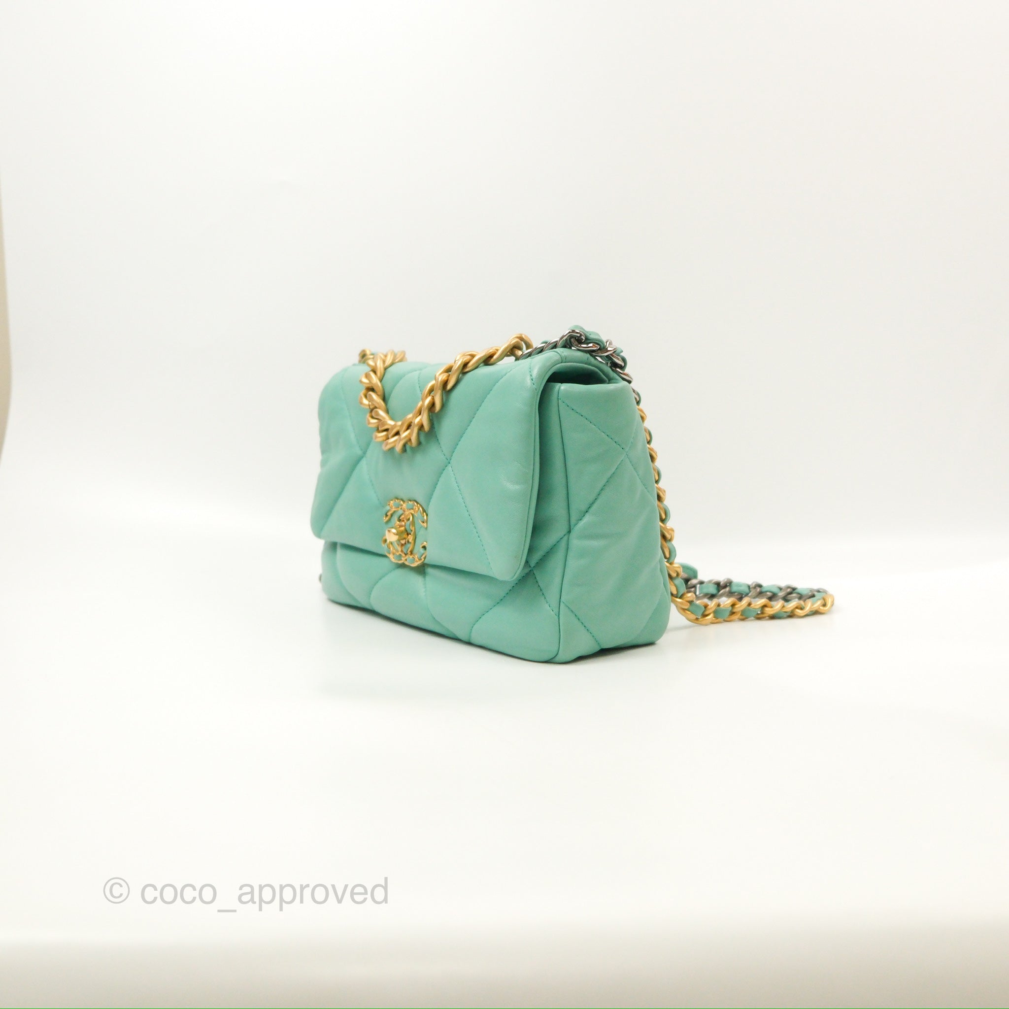 Chanel 19 Small Handbag in Tiffany Blue with Mixed Hardware - Luxury Crossbody Bag for Women, Perfect for Date Night & Special Occasions