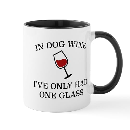 White/Black Inside - In Dog Wine Mug