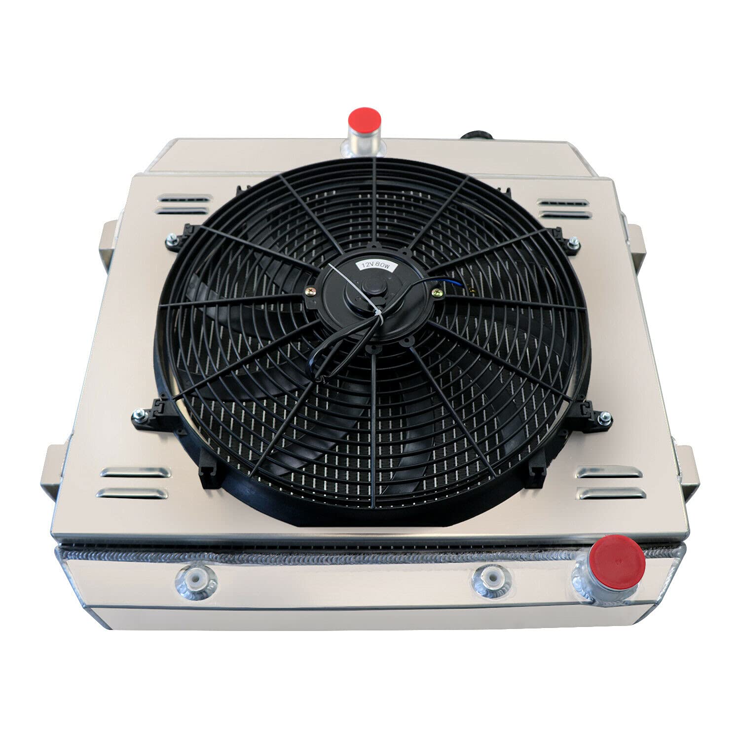 High-Performance 3-Row Aluminum Radiator for 1955-1957 Chevy Nomad, Bel Air & Del Ray - Fits 4.3L & 4.6L V8 Engines - Includes Cooling Fan Shroud & Relay Kit - Perfect for Classic Car Restoration & Hot Rod Upgrades