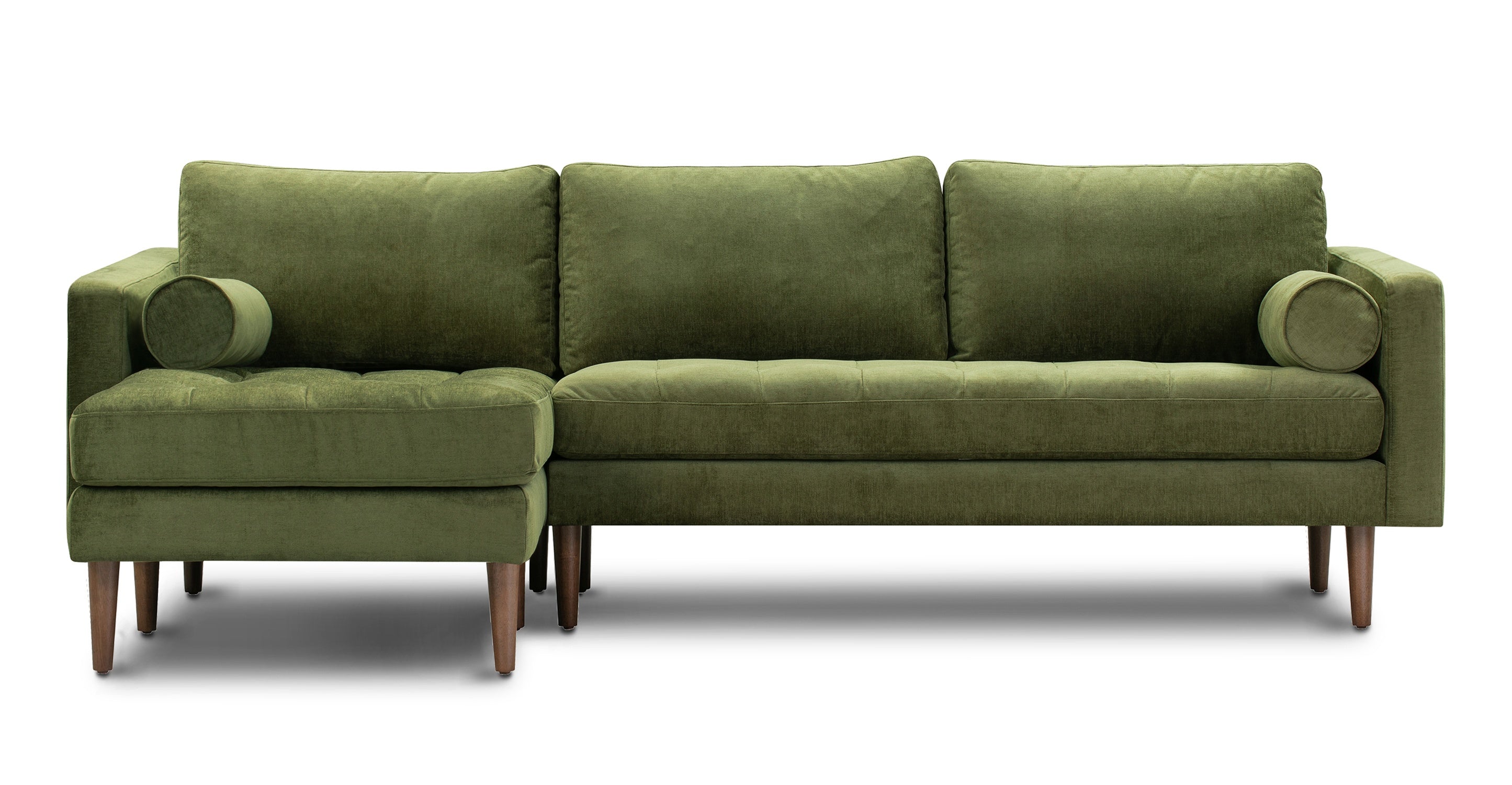 Napa Velvet Left Facing Sectional Sofa - Modern L-Shaped Couch with Soft Velvet Fabric, Comfortable Living Room Furniture for Small Spaces, Perfect for Apartments and Cozy Home Decor