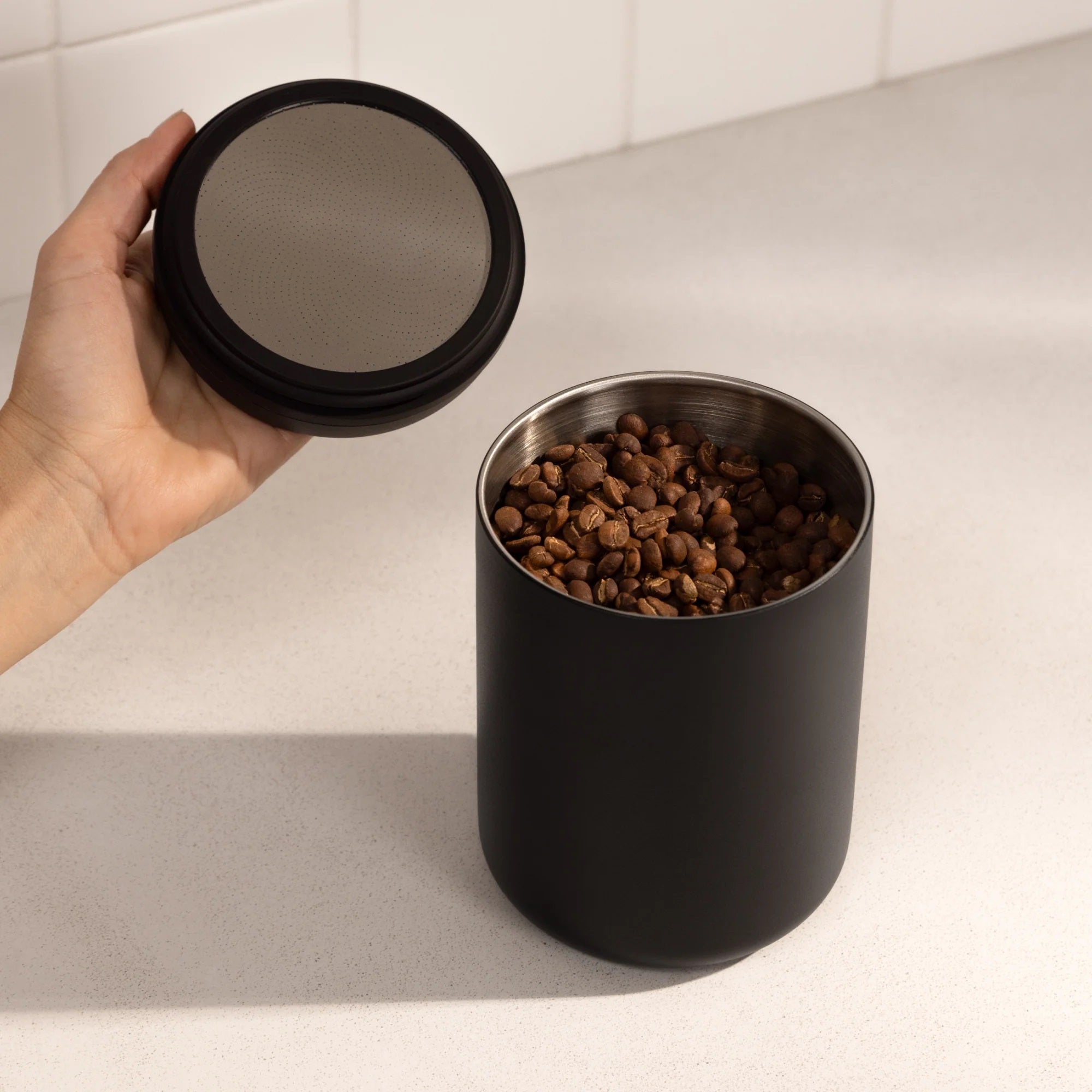 Fellow Electric Atmos Vacuum Canister - Airtight Coffee Storage Container for Freshness | Perfect for Kitchen, Office & Travel Use