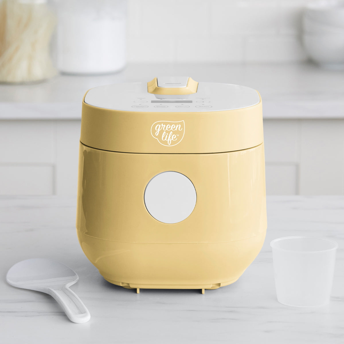 GreenLife 4-Cup Rice and Grains Cooker with Butter Coating - Perfect for Small Kitchens, Dorms, and RVs | Fast Cooking & Easy Clean Non-Stick Pot