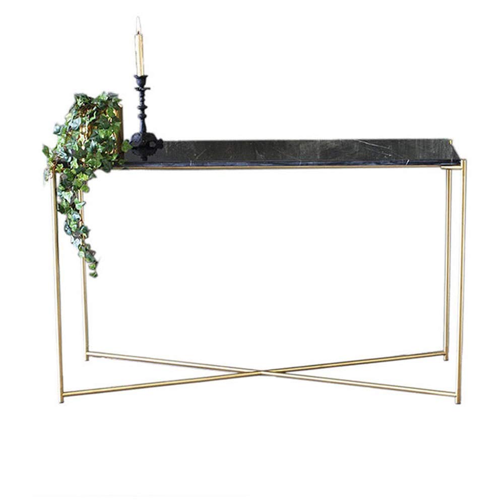 X-Design Slim Narrow Console Table - Gold Metal Frame with Marble Top - Entryway Accent Table, Sofa Side Table, Hallway Table for Living Room, Bedroom, Porch & Doorway - Perfect for Small Spaces & Home Decor