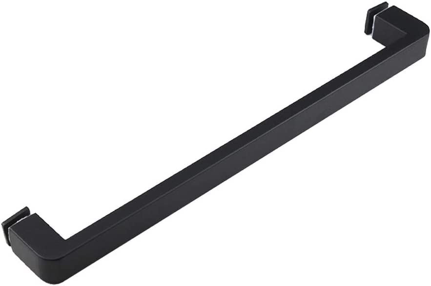 Polished Chrome Shower Door Handles Replacement - MIQXUAN Bathroom Door Knobs for Interior & Glass Doors - Push/Pull Lever Handle for Shower Screens & Cabinets (Black, Single) - Perfect for Modern Bathrooms & Home Renovations