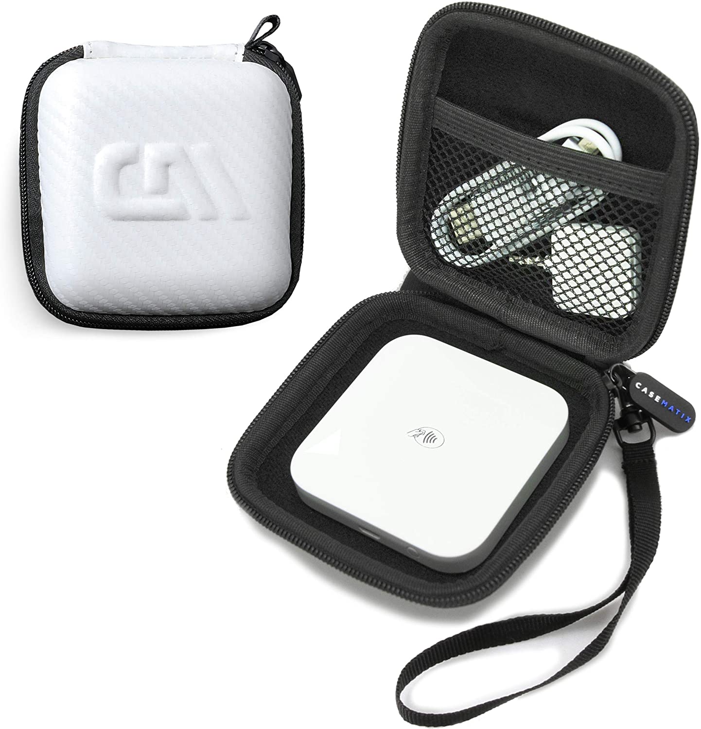CASEMATIX Portable Credit Card Reader Case - Compatible with Square Contactless & Chip Reader with Cable - Perfect for Retail Stores, Food Trucks & Mobile Businesses