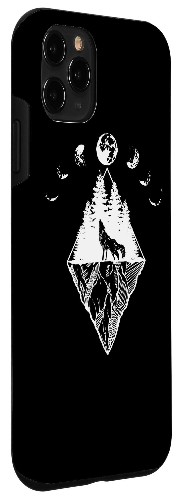 iPhone 11 Pro Case - Howling Wolf Moon Phases Design | Protective Slim Cover for iPhone 11 Pro | Perfect for Outdoor Enthusiasts & Nature Lovers