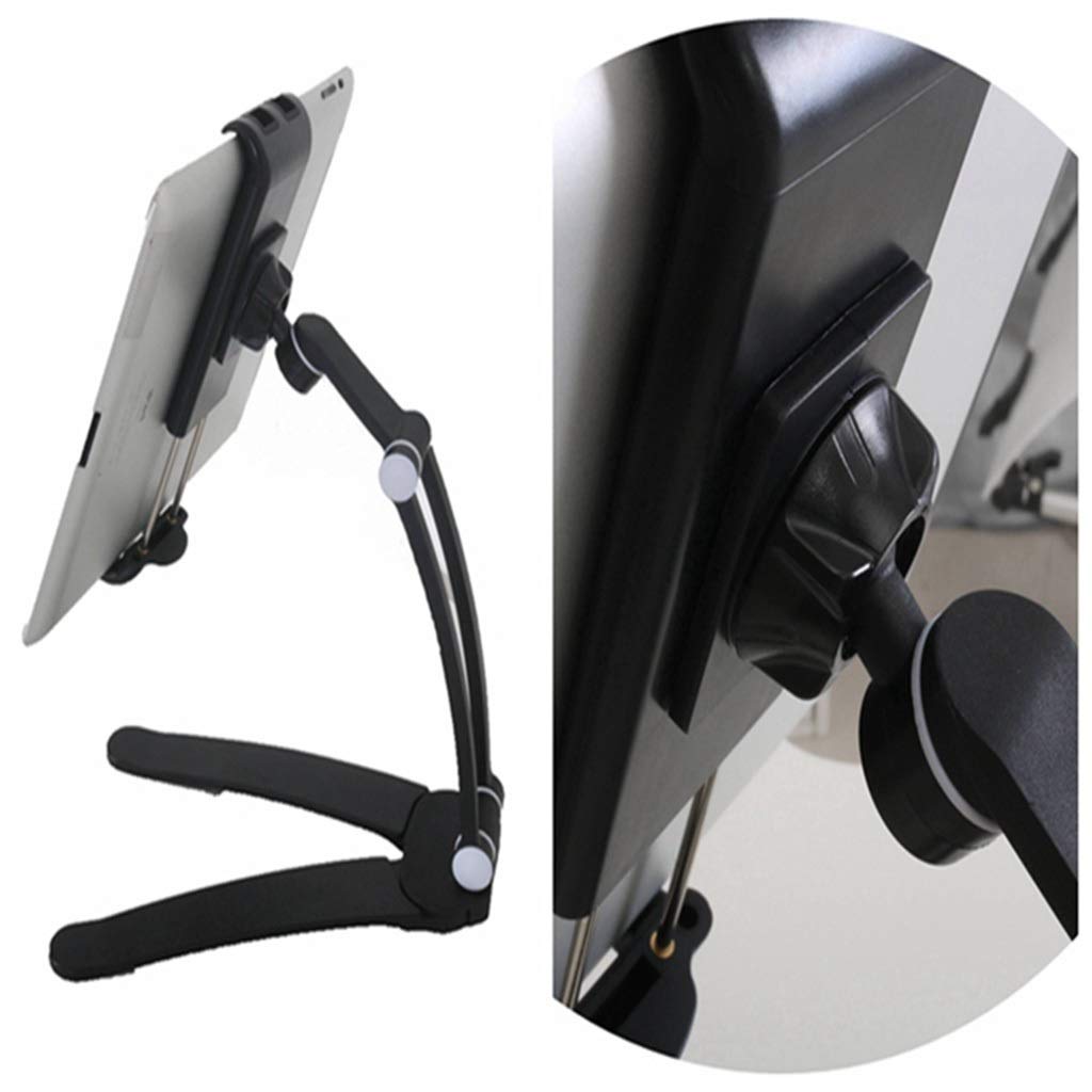 Anti-Slip Tablet Stand Holder for 7-12 Inch iPads & Tablets - Wall Mount & Kitchen Countertop Mount - Perfect for Cooking, Watching Videos & Hands-Free Use (Black)