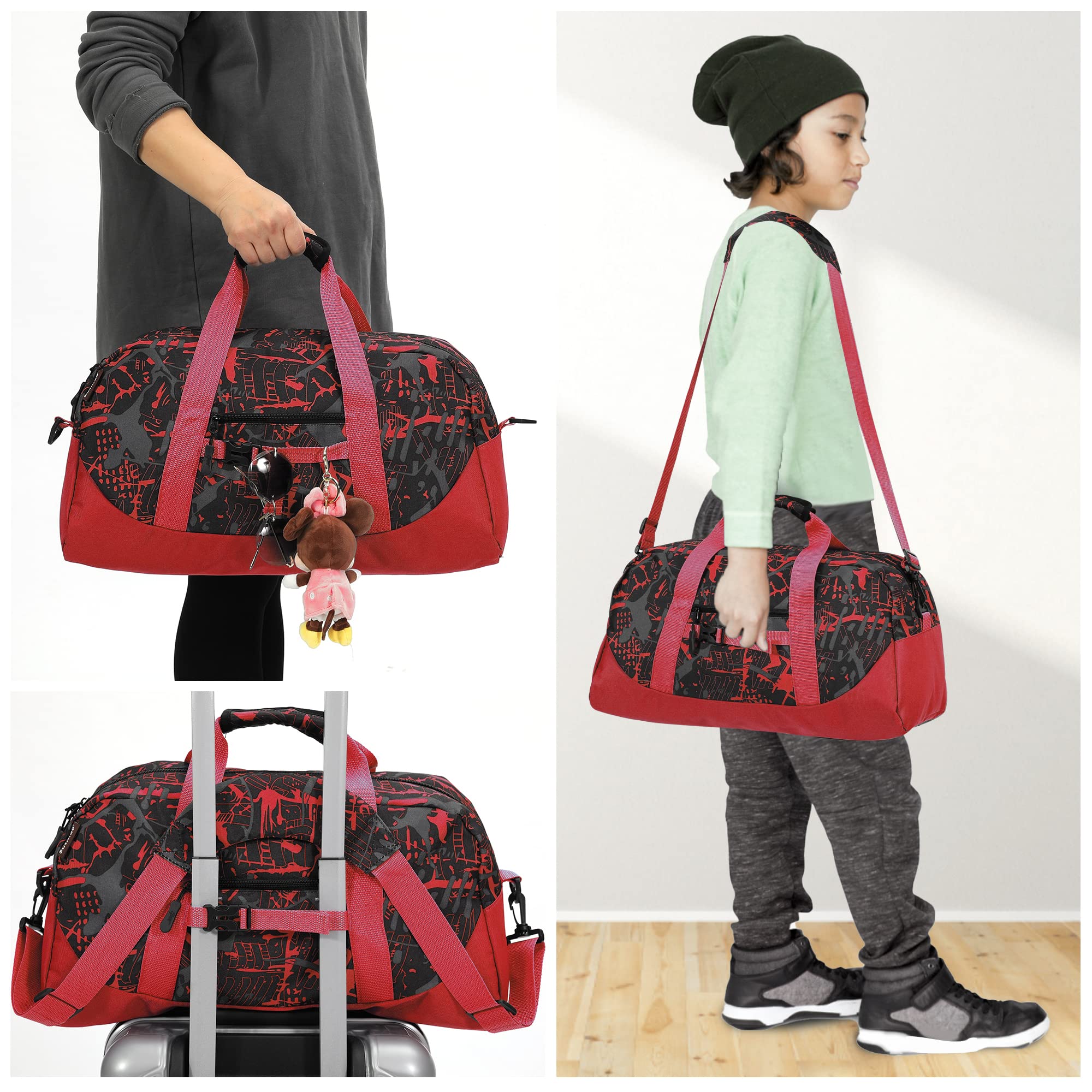 Stumdo Kids Overnighter Duffel Bag - Lightweight Carry-On Travel Bag for Boys & Girls | Perfect for School, Gym, Sports Practice & Weekend Trips | Durable Weekender Tote for Overnight Stays & Travel Accessories