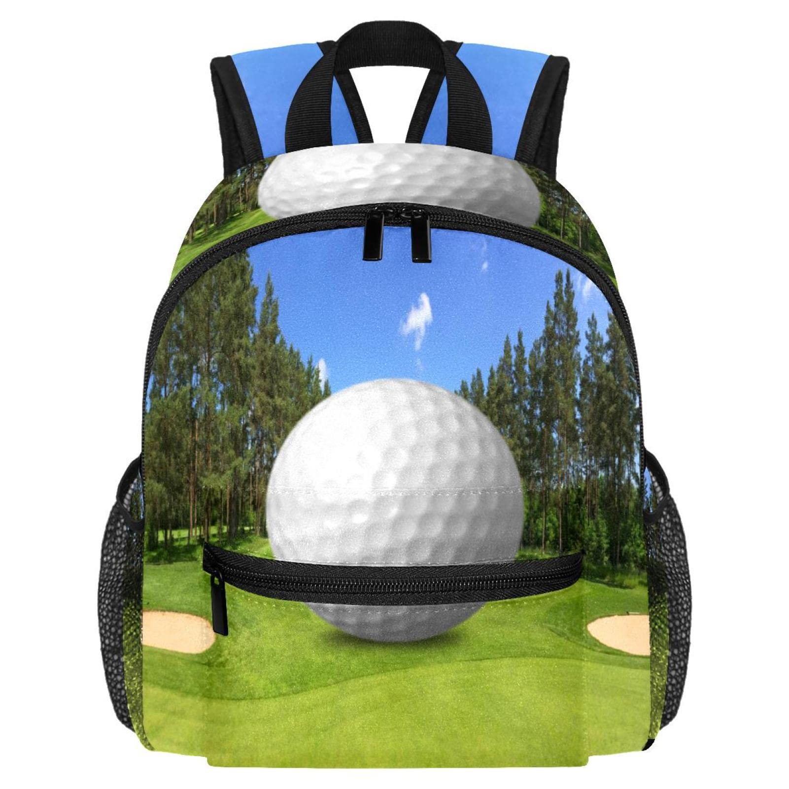 Small Backpack for Women & Men - Lightweight Mini Bookbag with Golf Ball Print - Perfect for School, Travel, Gym & Outdoor Activities