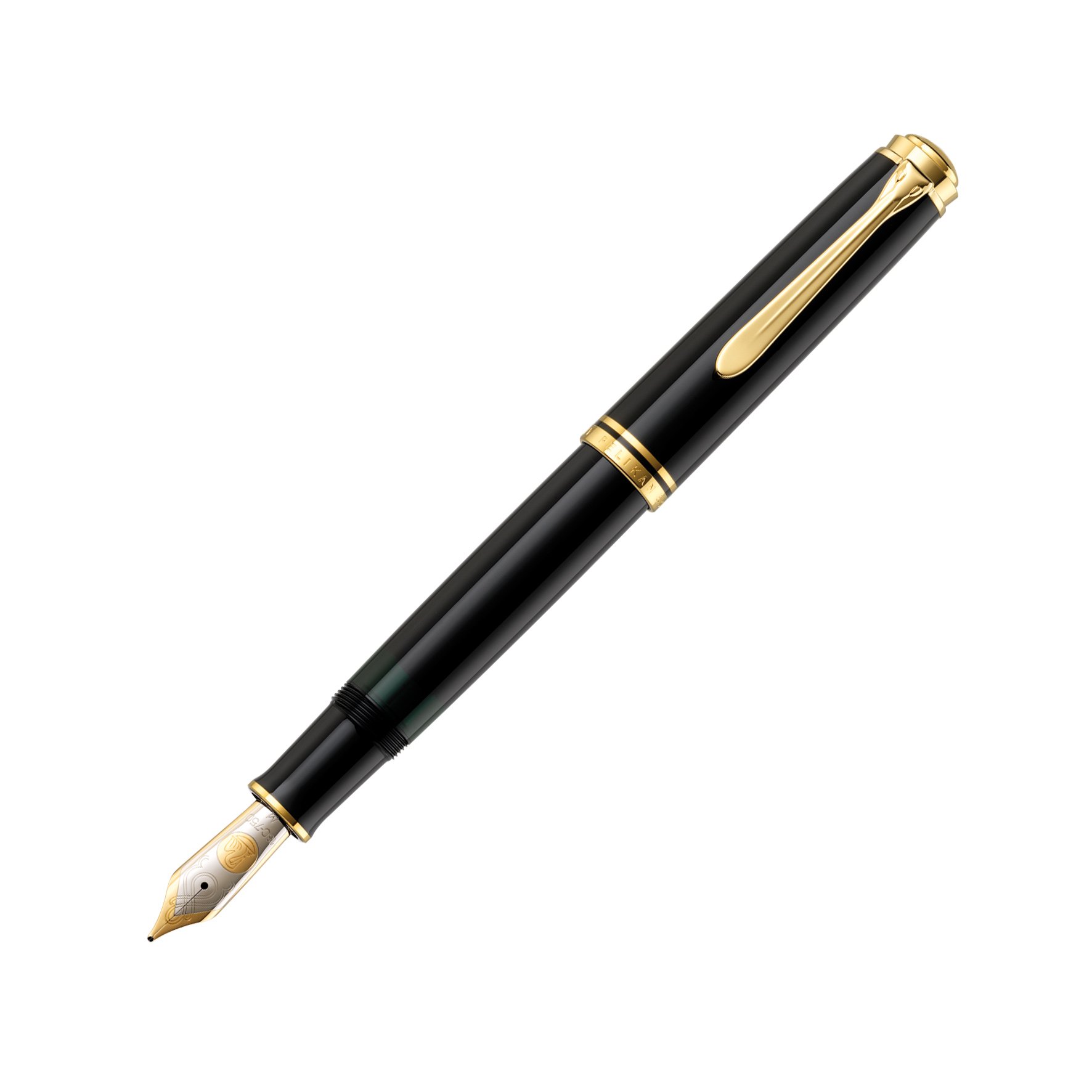 Pelikan M1000 Fountain Pen - Fine Point (F) Black Souvelane - Premium Writing Instrument for Professionals & Collectors - Perfect for Signatures, Calligraphy & Everyday Use
