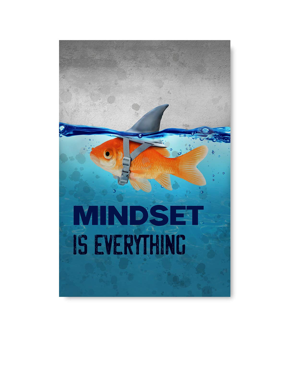 Funny Ugly Christmas Sweater 'Mindset is Everything' Fish Poster - 24x36 Inch Unframed Wall Art Decor for Holiday Parties & Home Office