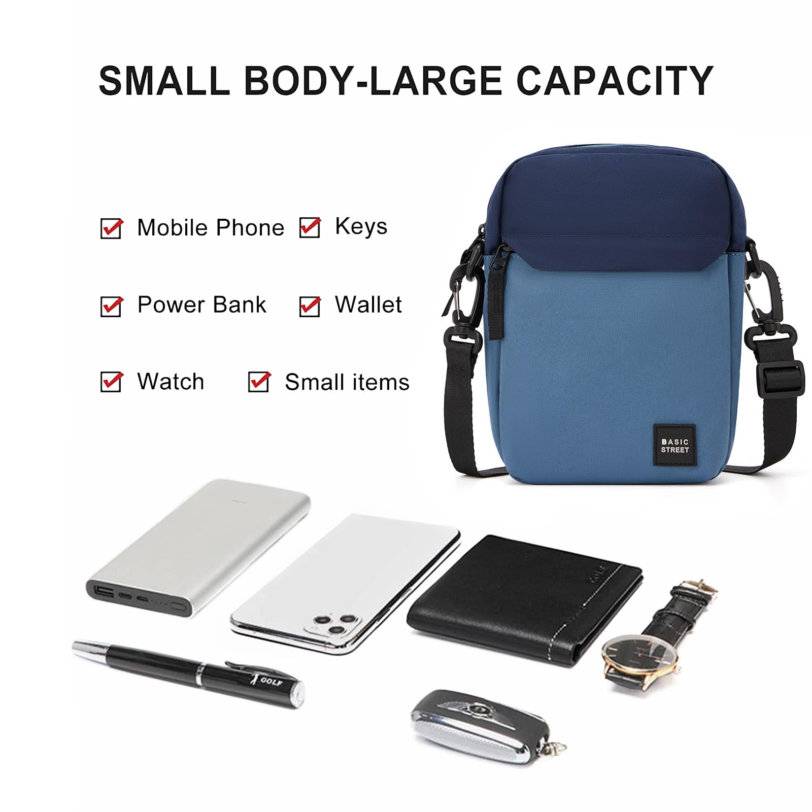 SEAFEW Mini Crossbody Bag for Men & Women - Small Messenger Shoulder Satchel Purse - Perfect for Travel, Work & Everyday Use