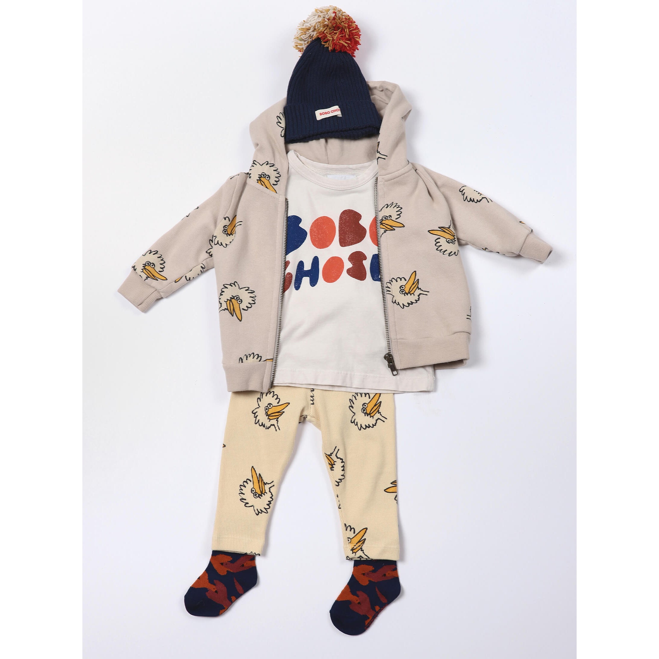 Bobo Choses Birdie Print Jogging Pants for Kids - Soft Cotton Comfort Pants with Fun All-Over Bird Design - Perfect for Playtime, School & Casual Wear
