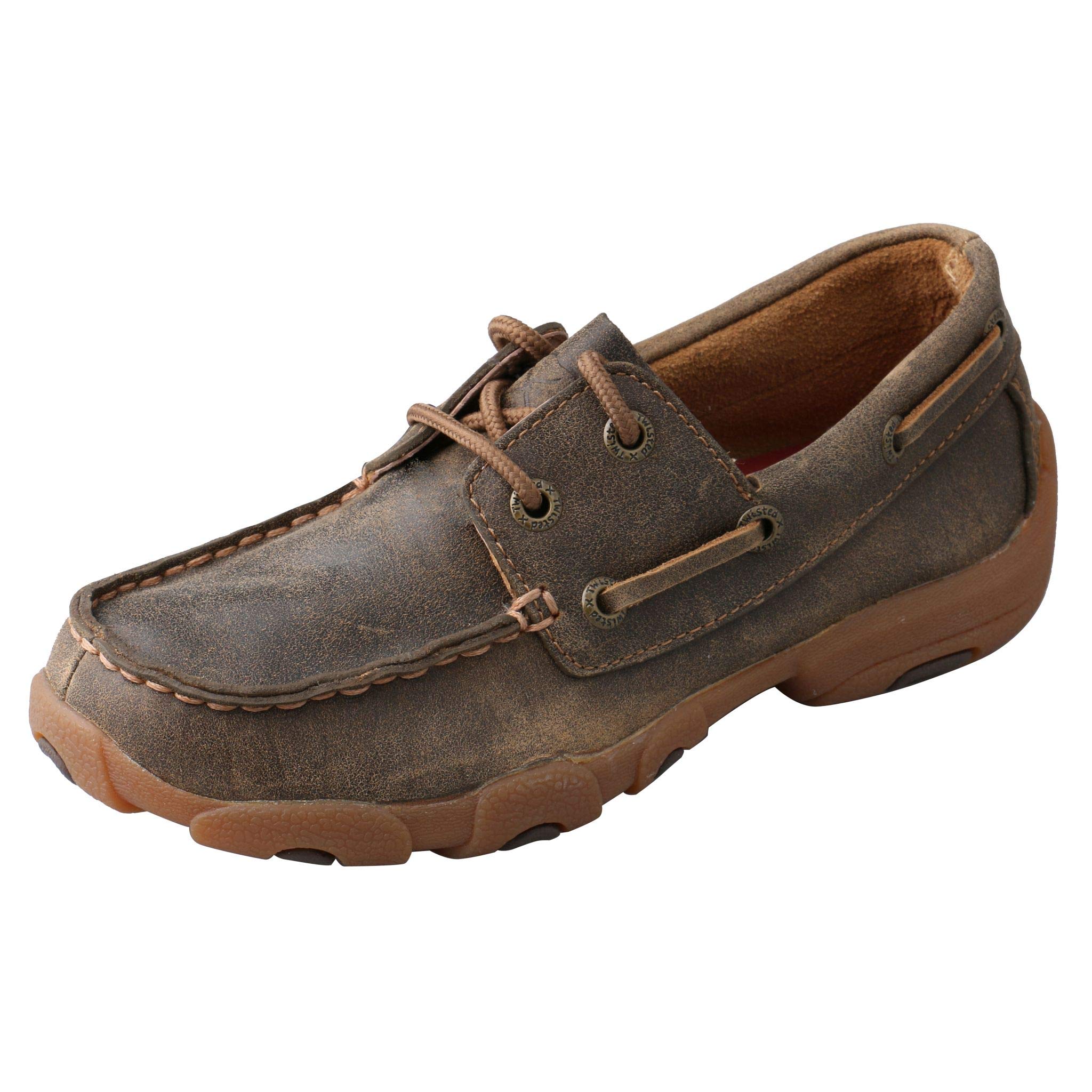 Twisted X Kids' Boat Shoes for Boys & Girls - Comfortable Driving Moccasins for Casual Wear, School & Outdoor Activities