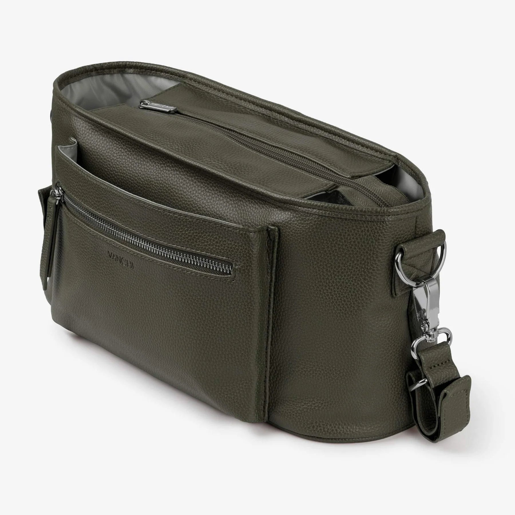 Vanchi Pram Caddy Fern - Premium Baby Stroller Organizer with Insulated Pockets | Perfect for Diapers, Bottles & Essentials | Ideal for Shopping, Walks & Travel