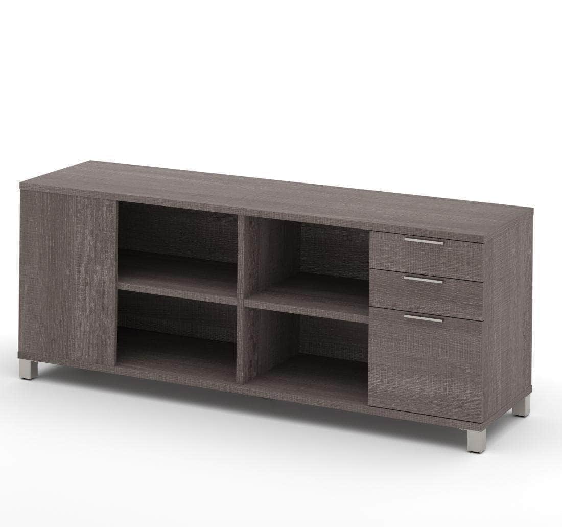 Pro Linea 3-Drawer Credenza - Modern Storage Cabinet in 2 Colors (White & Walnut) - Perfect for Living Room, Bedroom, or Home Office Organization