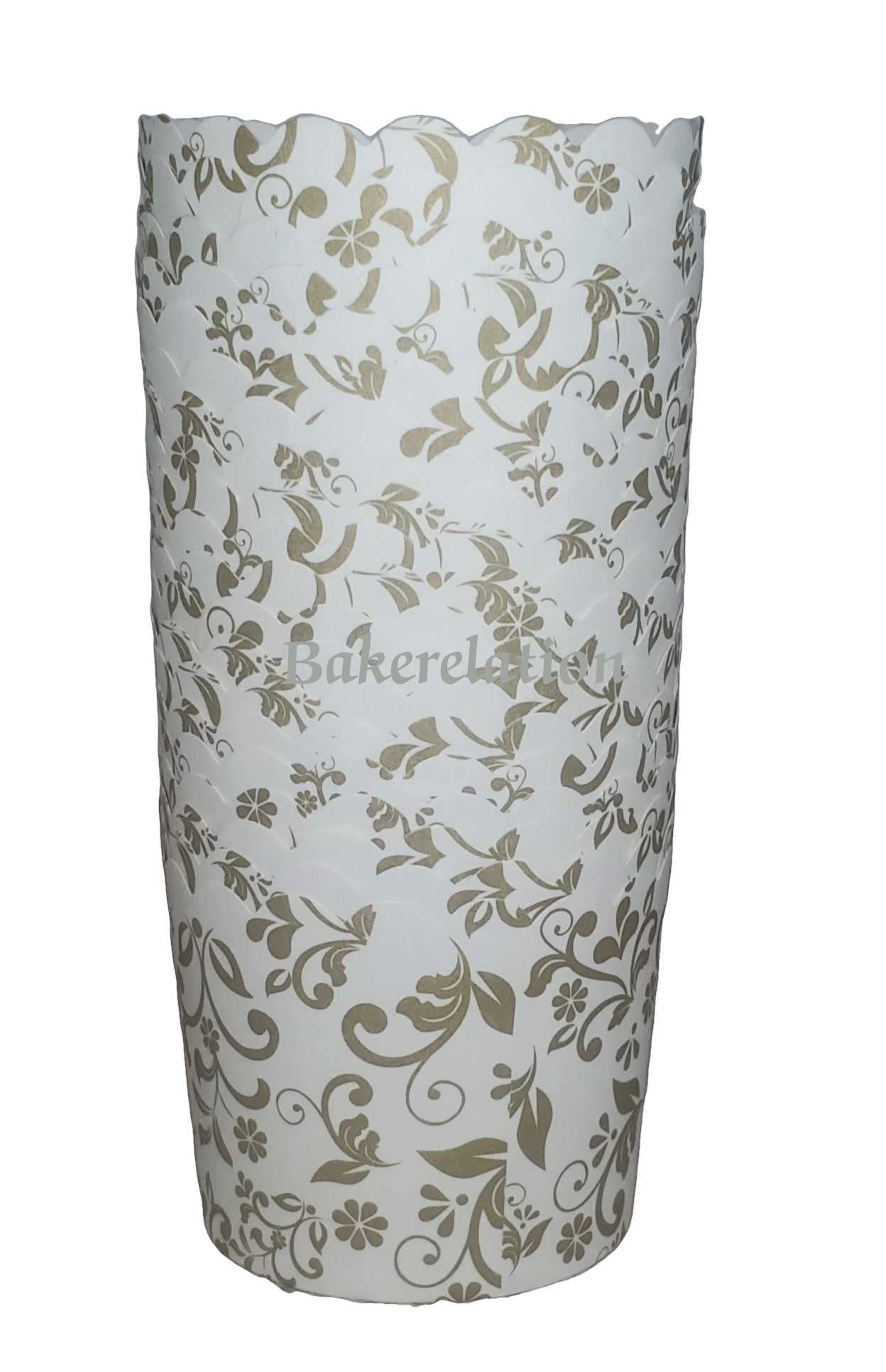 Bakerelation 50-Piece White & Gold Medium Cupcake Liners - Premium Paper Baking Cups for Muffins, Cupcakes & Desserts - Perfect for Parties, Baking & Gift Packaging