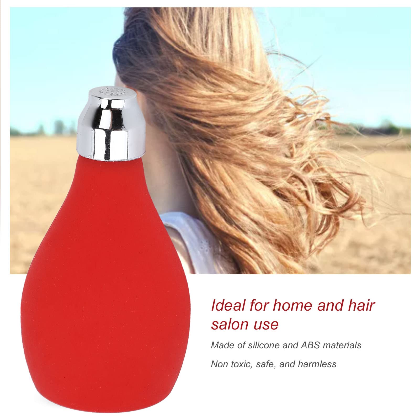 Fyearfly Professional Barber Powder Spray Bottle - Empty Silicone Squeeze Bottle for Talcum, Prickly Heat & Hair Styling Powder - Perfect for Home Hair Salon & Barber Shops (Red) - Ideal for Hairstyling, Baby Care & Summer Heat Rash Prevention
